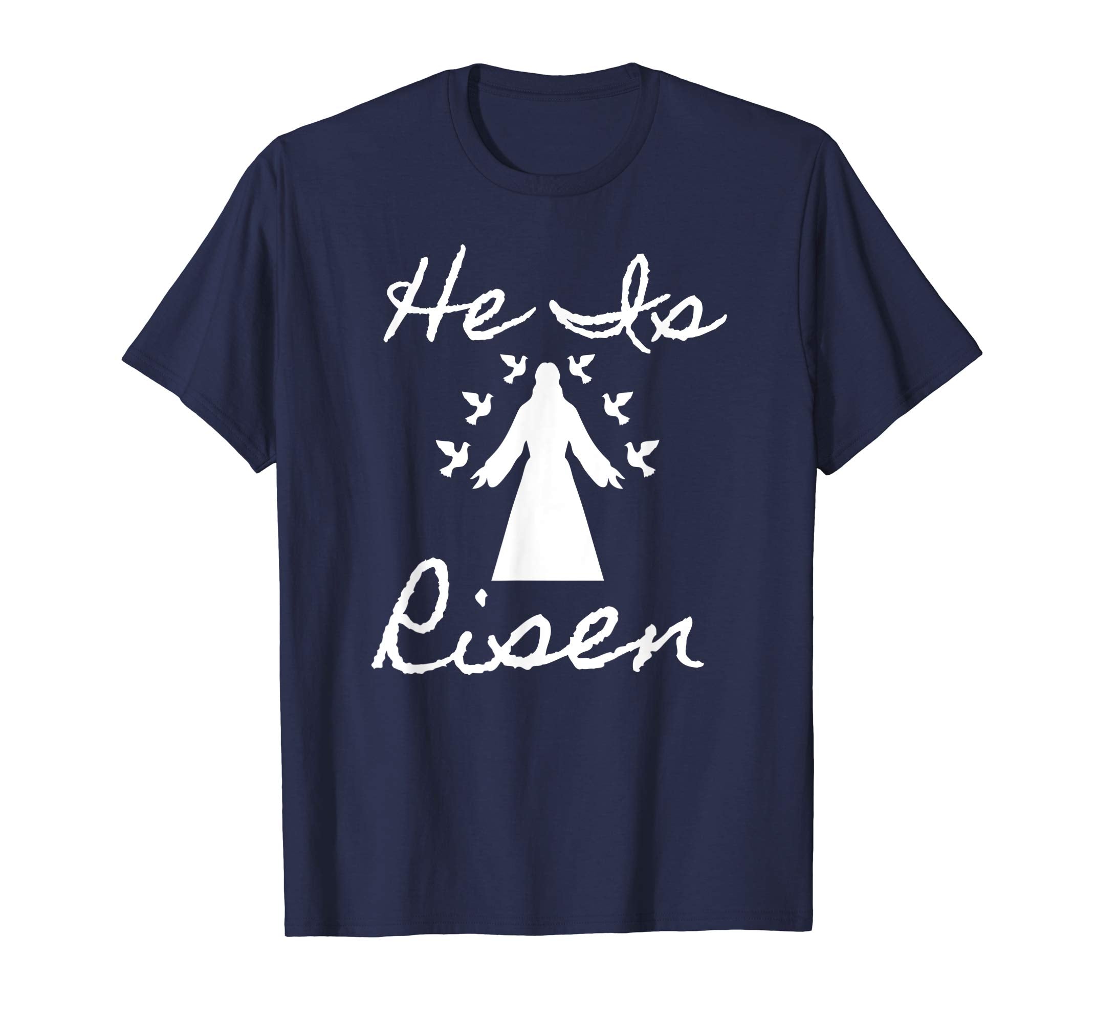 Christian Easter He Is Risen Tshirt Peace Birds and Jesus