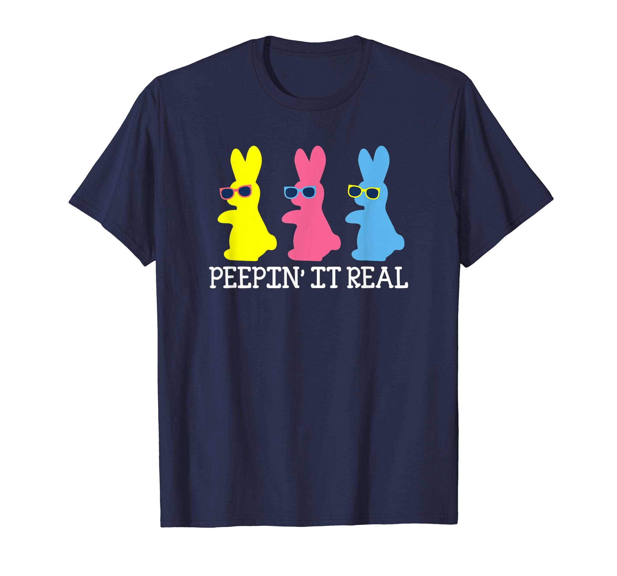 Peepin' It Real Colorful Easter Bunny Cool T Shirt Gift