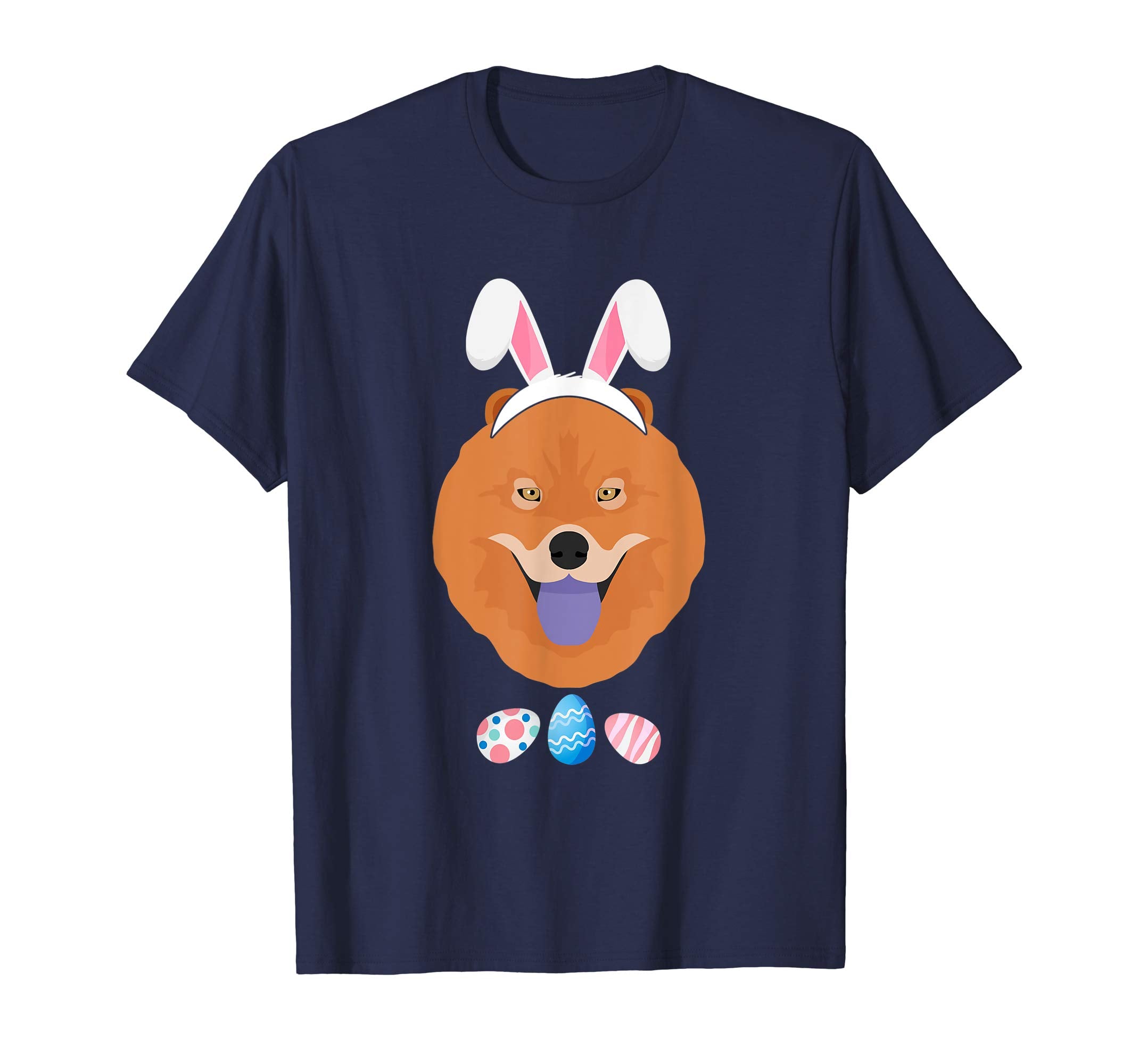 Funny Easter Chow Chow With Bunny Ears And Eggs T Shirt