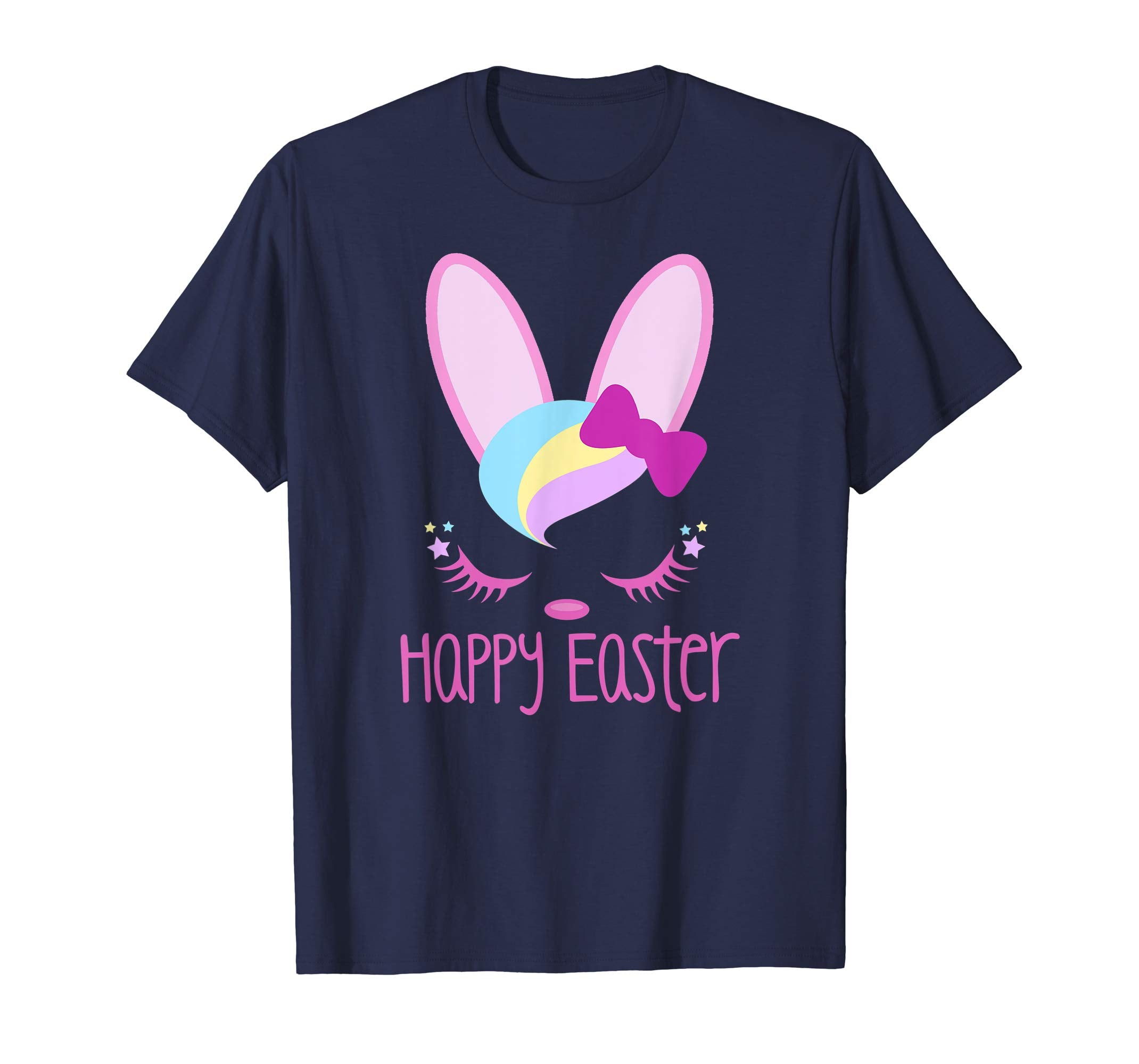 HAPPY EASTER Bunny Face Shirt Girls Kid Toddler Love Bunnies
