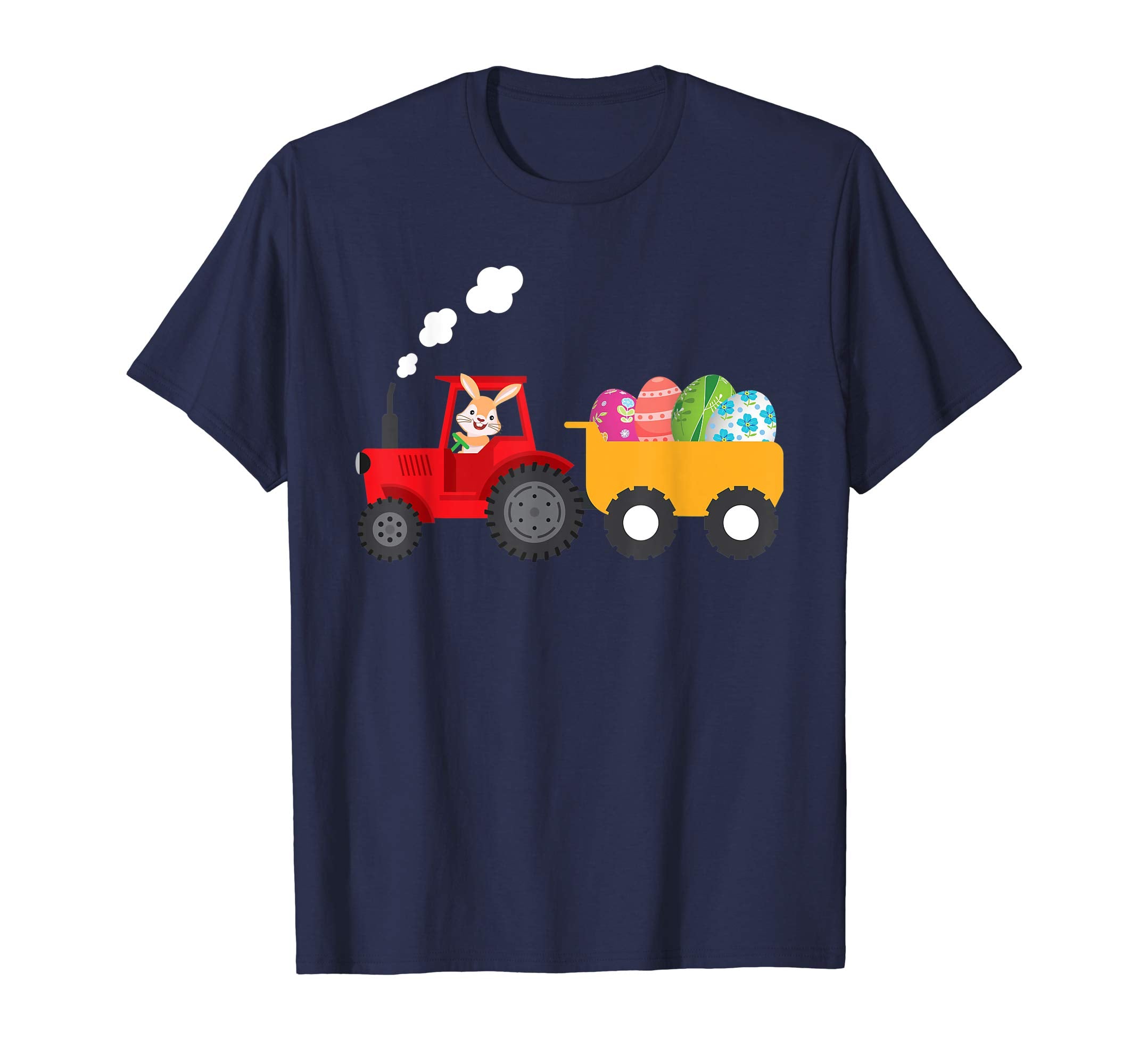 Bunny Tractor Carrying Eggs Easter Day T-Shirt Egg Hunting