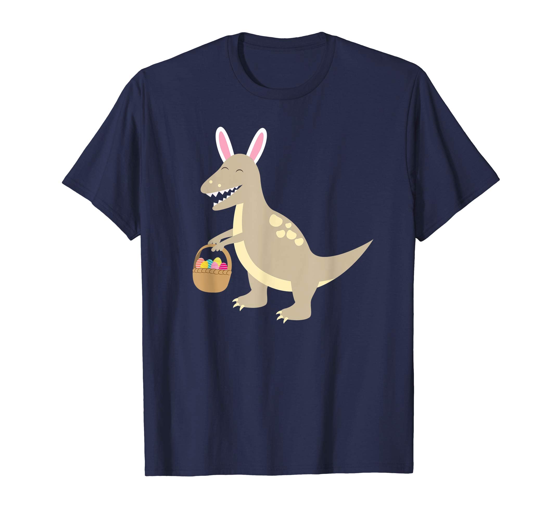 Velociraptor With Bunny Ears T Shirt Basket Of Easter Egg
