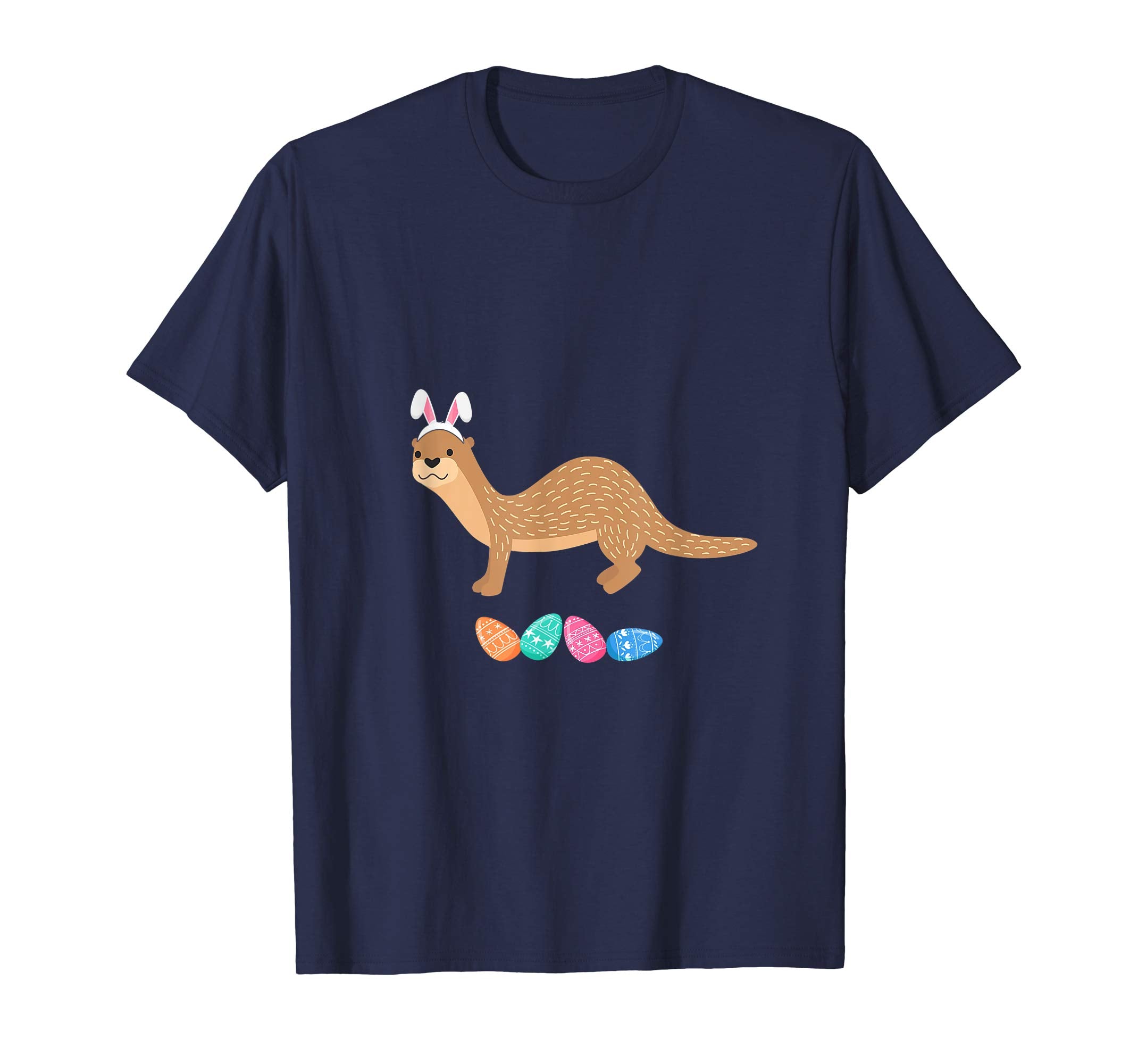 Funny Easter Otter With Bunny Ears And Eggs T Shirt