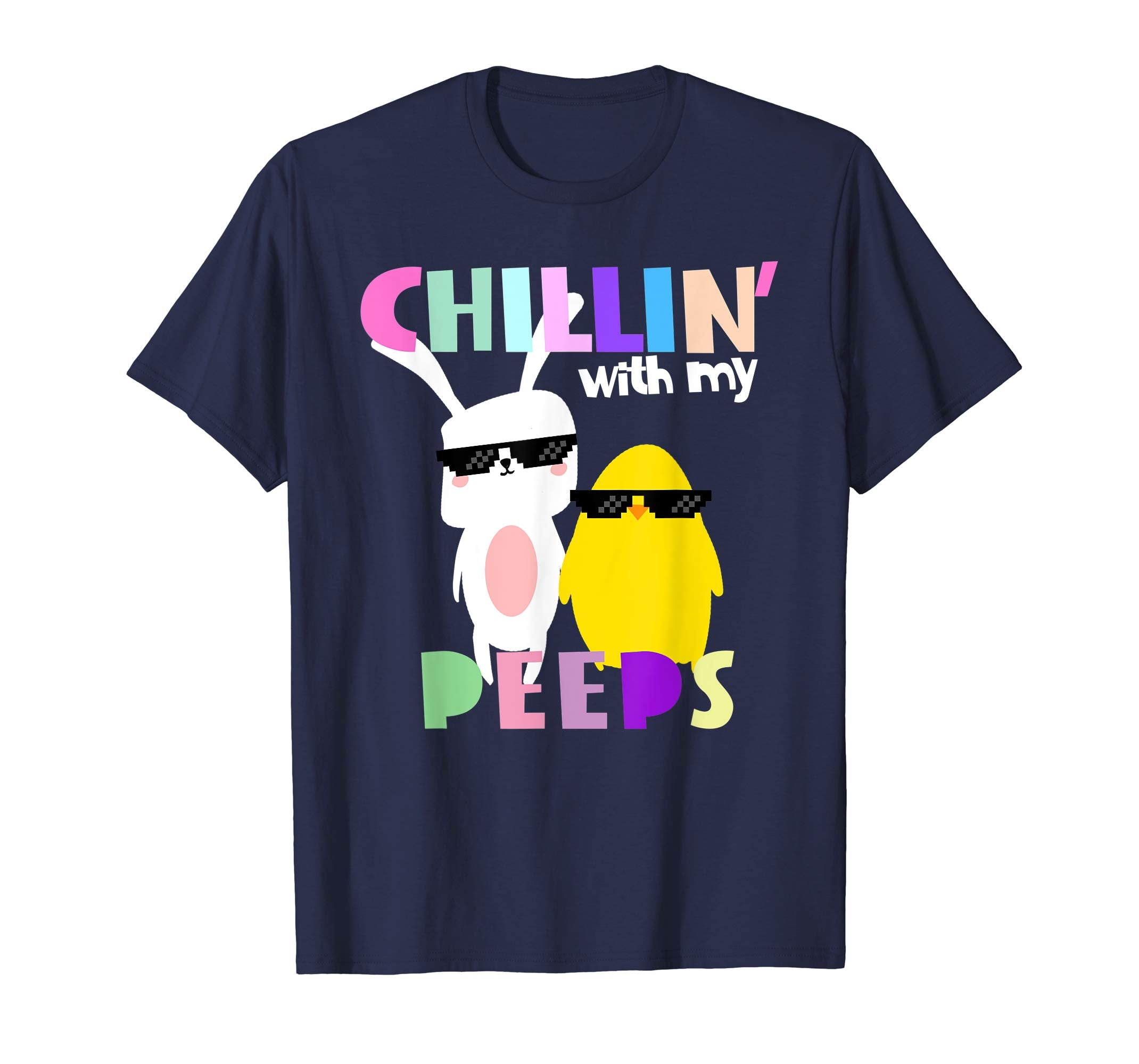 Easter Shirt For Boys Girls Chillin With My Peeps Tshirt