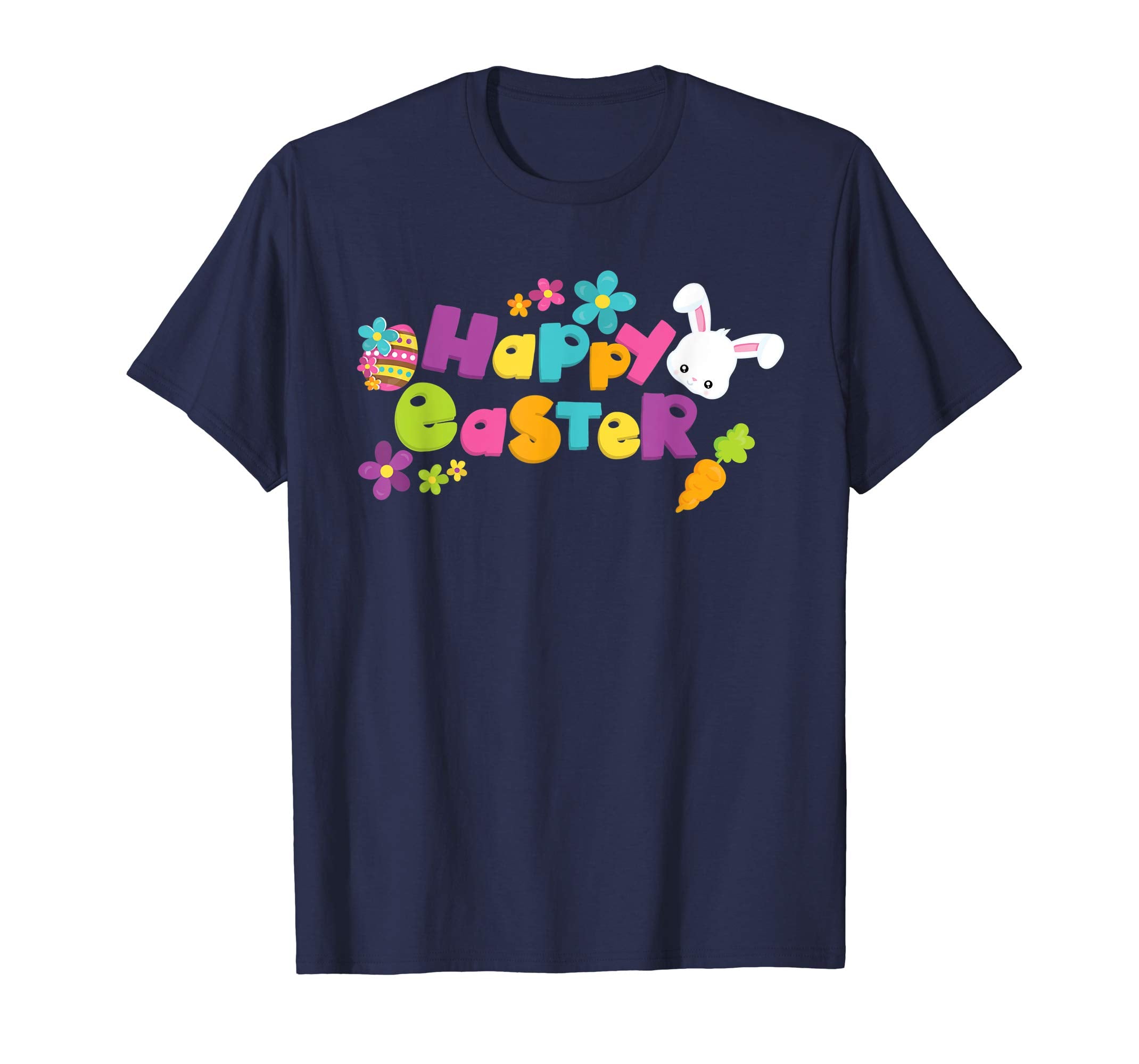 Happy Easter T-Shirt Cute Bunny Flower Carrots TShirt