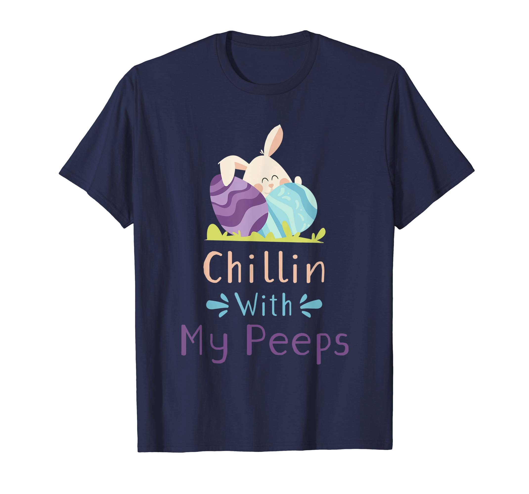 Chillin' With My Peeps Easter Bunny Funny T-Shirt for Kids