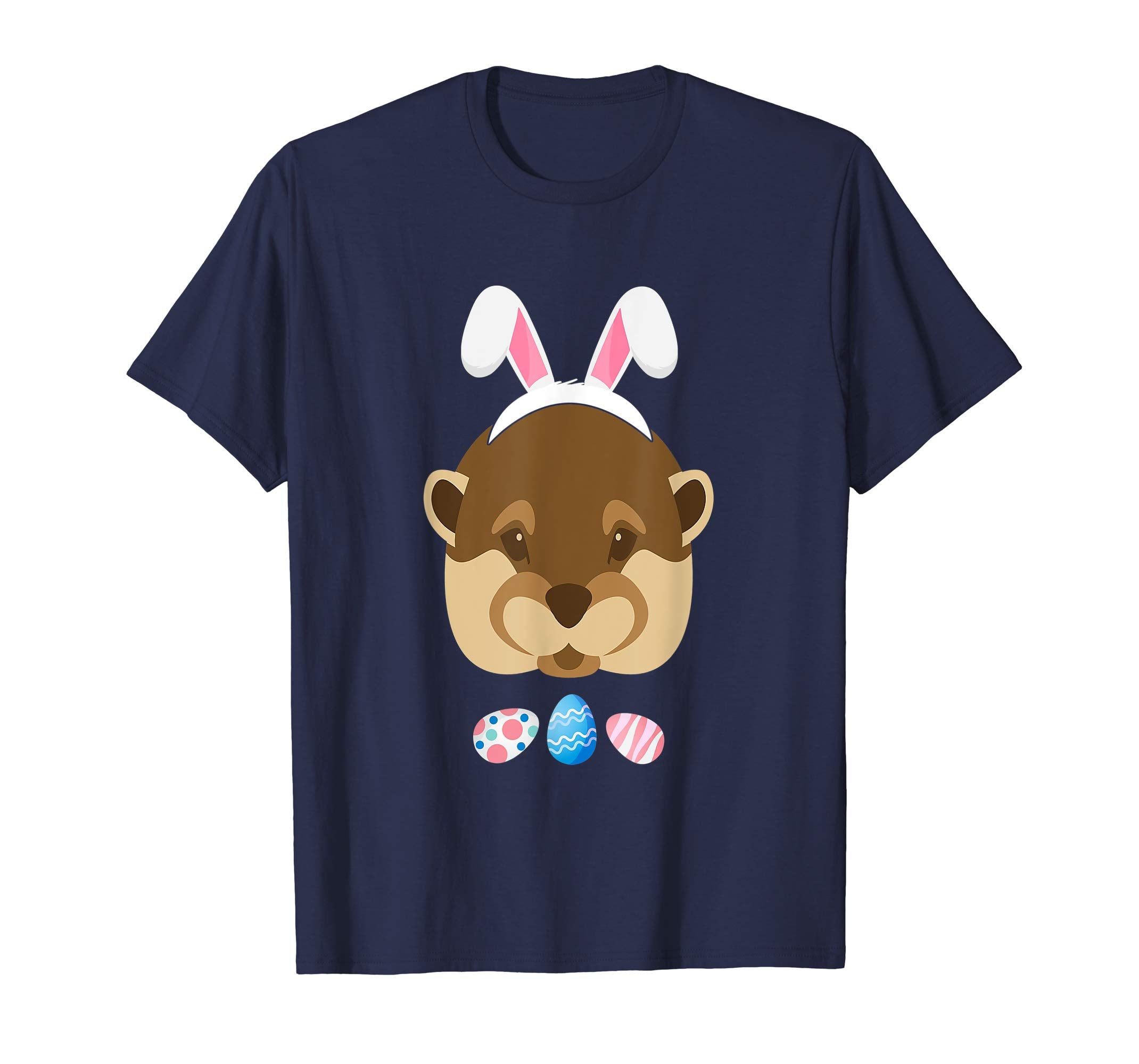 Funny Easter Otter With Bunny Ears And Eggs T Shirt