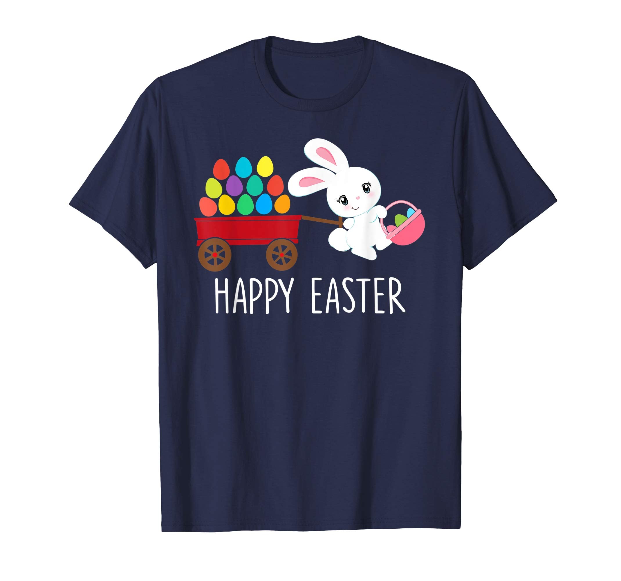 Bunny Shirt Girls Kids Toddlers HAPPY EASTER Egg Hunt Basket