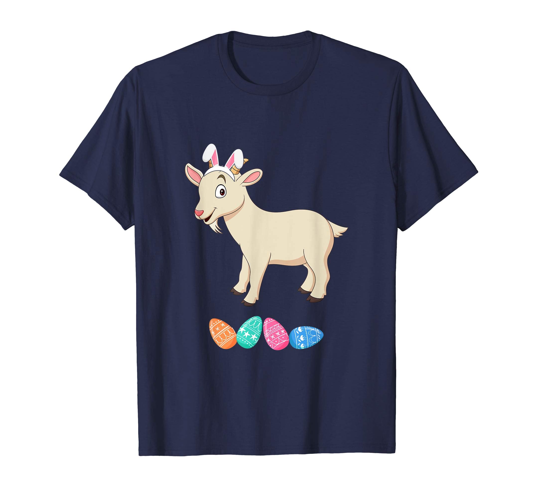 Funny Easter Goat With Bunny Ears And Eggs T Shirt