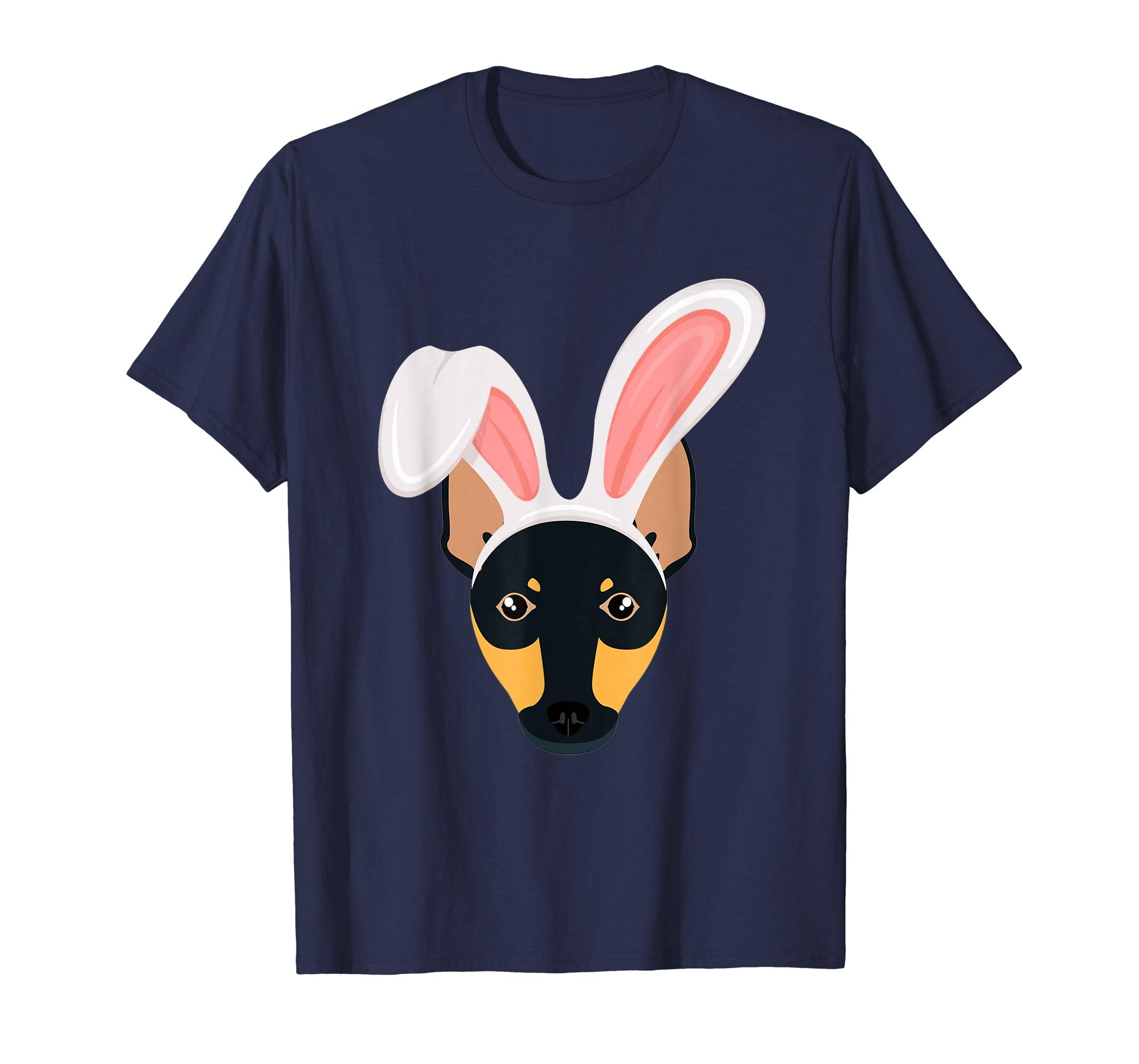 Miniature Pinscher Dressed As Easter Bunny Rabbit Ears Shirt