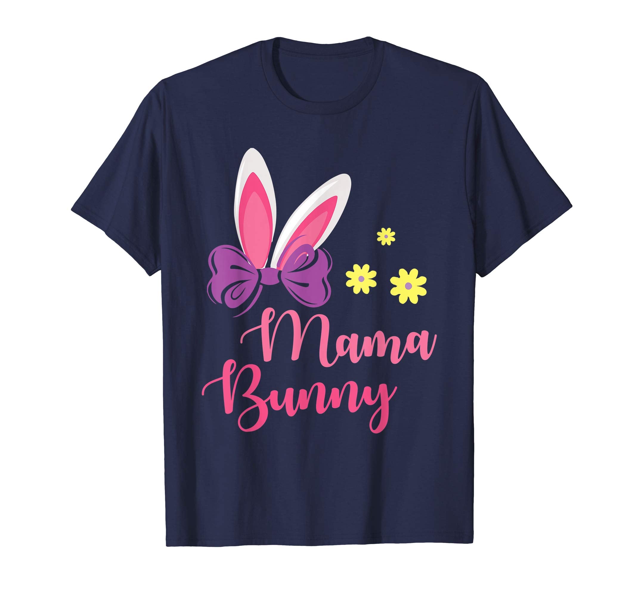 Flowers Bunny Rabbit Girl Face Happy Easter Shirt Mama Bunny