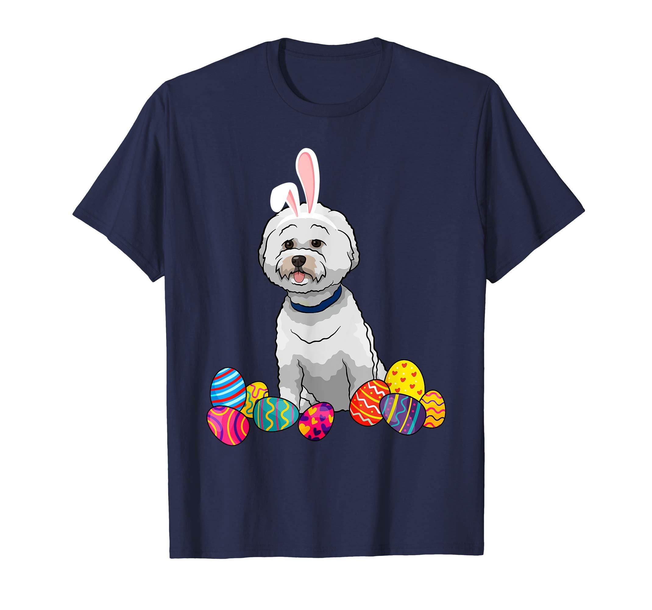 Bichons Frise Bunny Ear With Egg Easter Easter Day Shirt