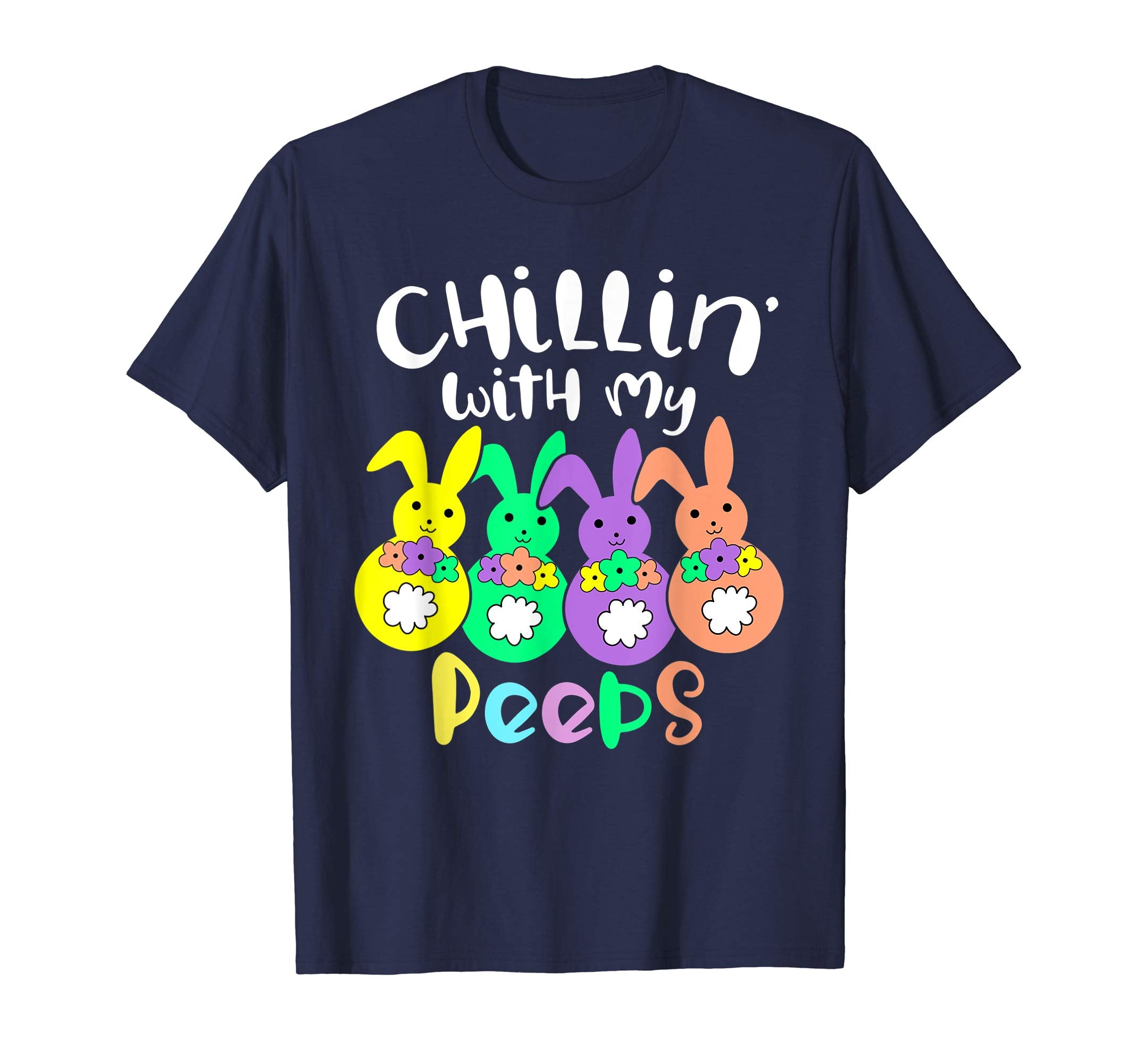 Chillin With My Peeps Happy Easter Kids Boys Girls T Shirt