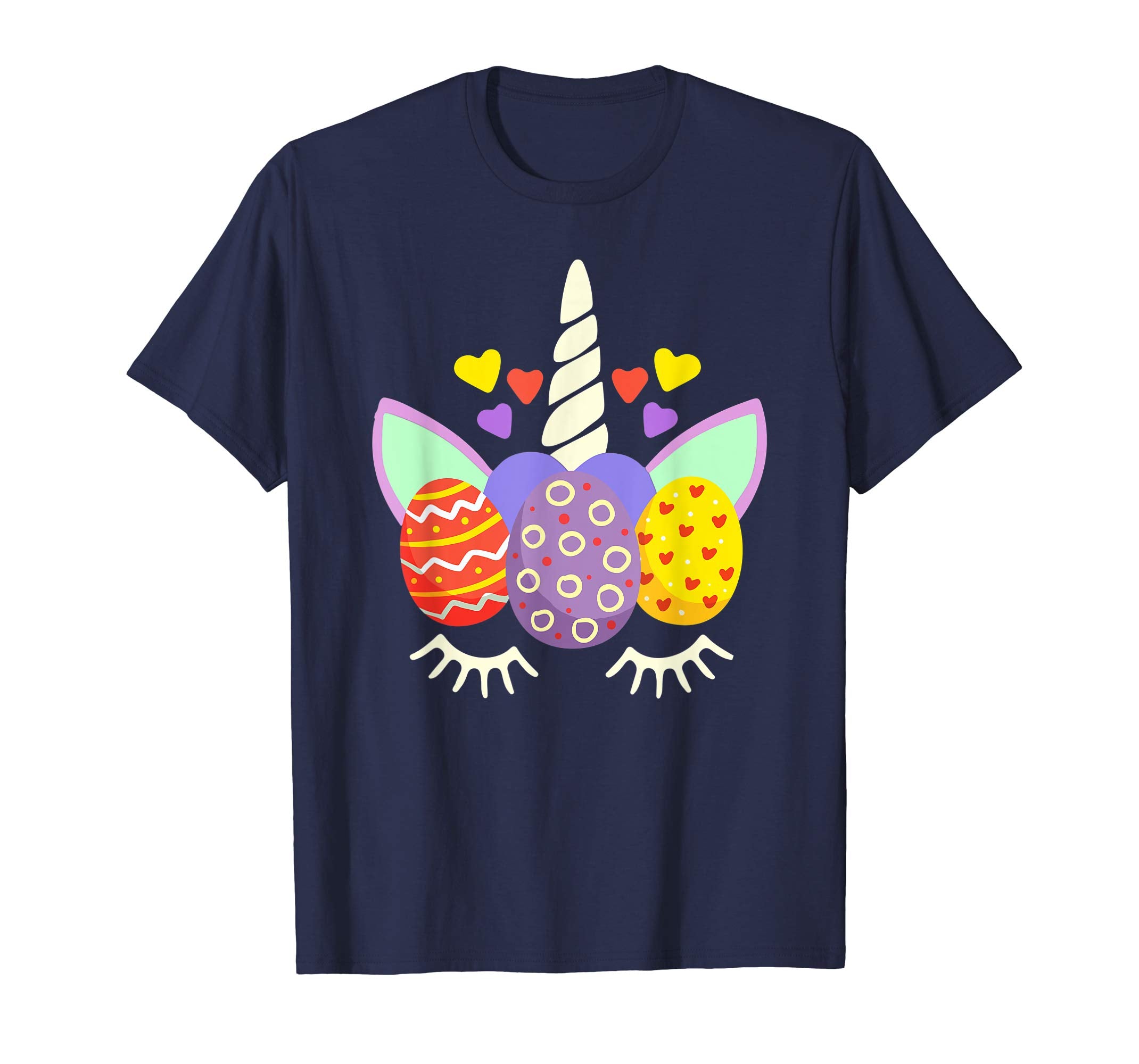 Unicorn Face Egg Hunt Happy Easter Kids Boys Girls T Shirt