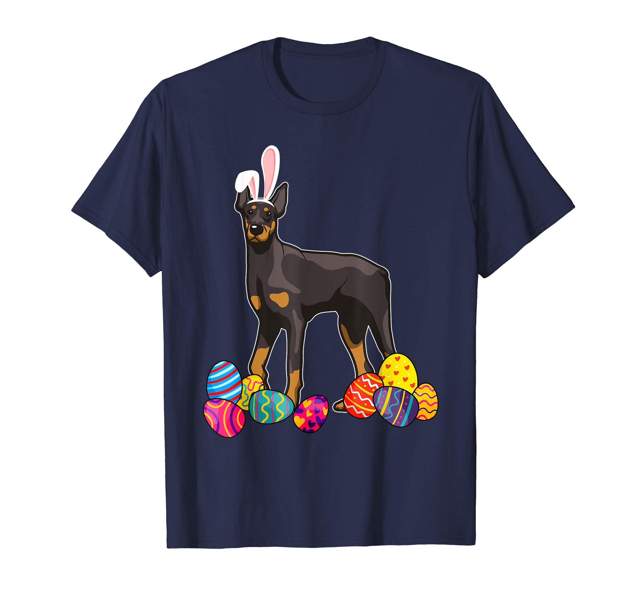 Doberman Bunny Ear With Egg Easter Easter Day Shirt