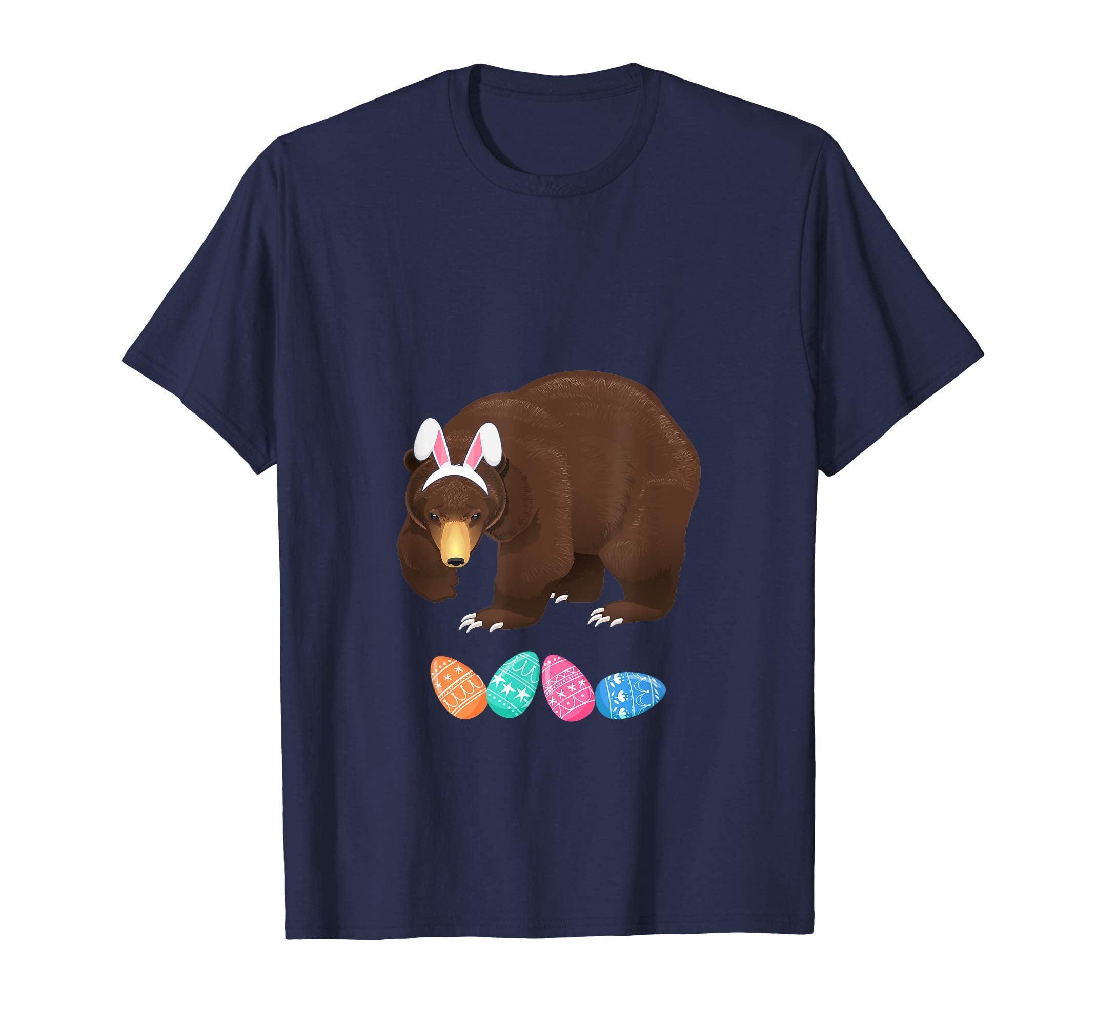 Funny Easter Bear With Bunny Ears And Eggs T Shirt