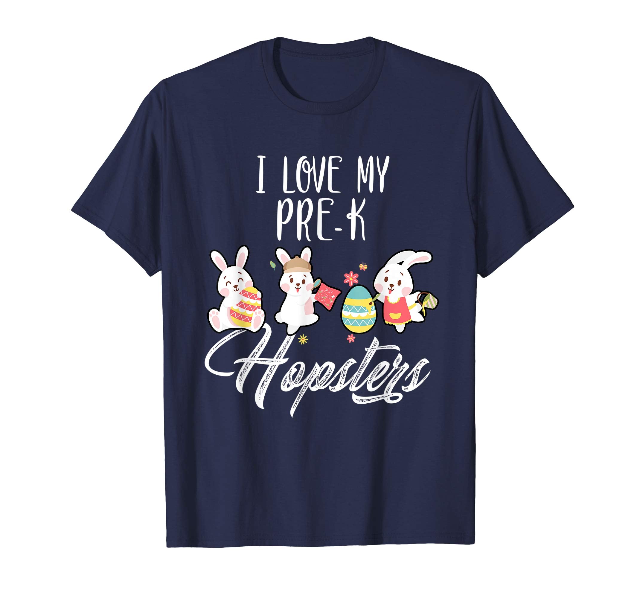 I Love My Pre-K Hopsters Easter Teacher T-Shirt Gifts