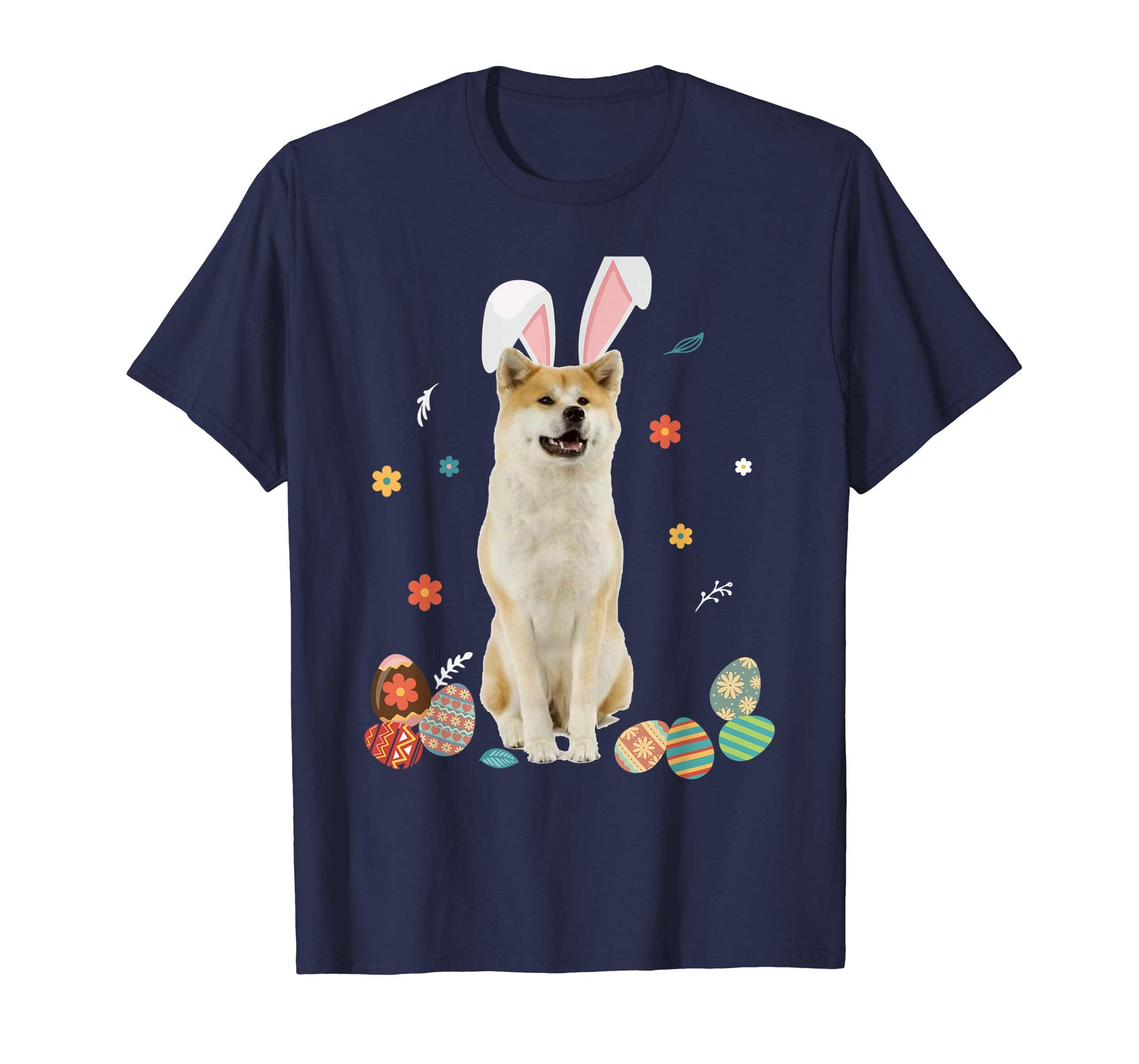 Akita Inu Bunny Rabbit Happy Easter Day T-Shirt
