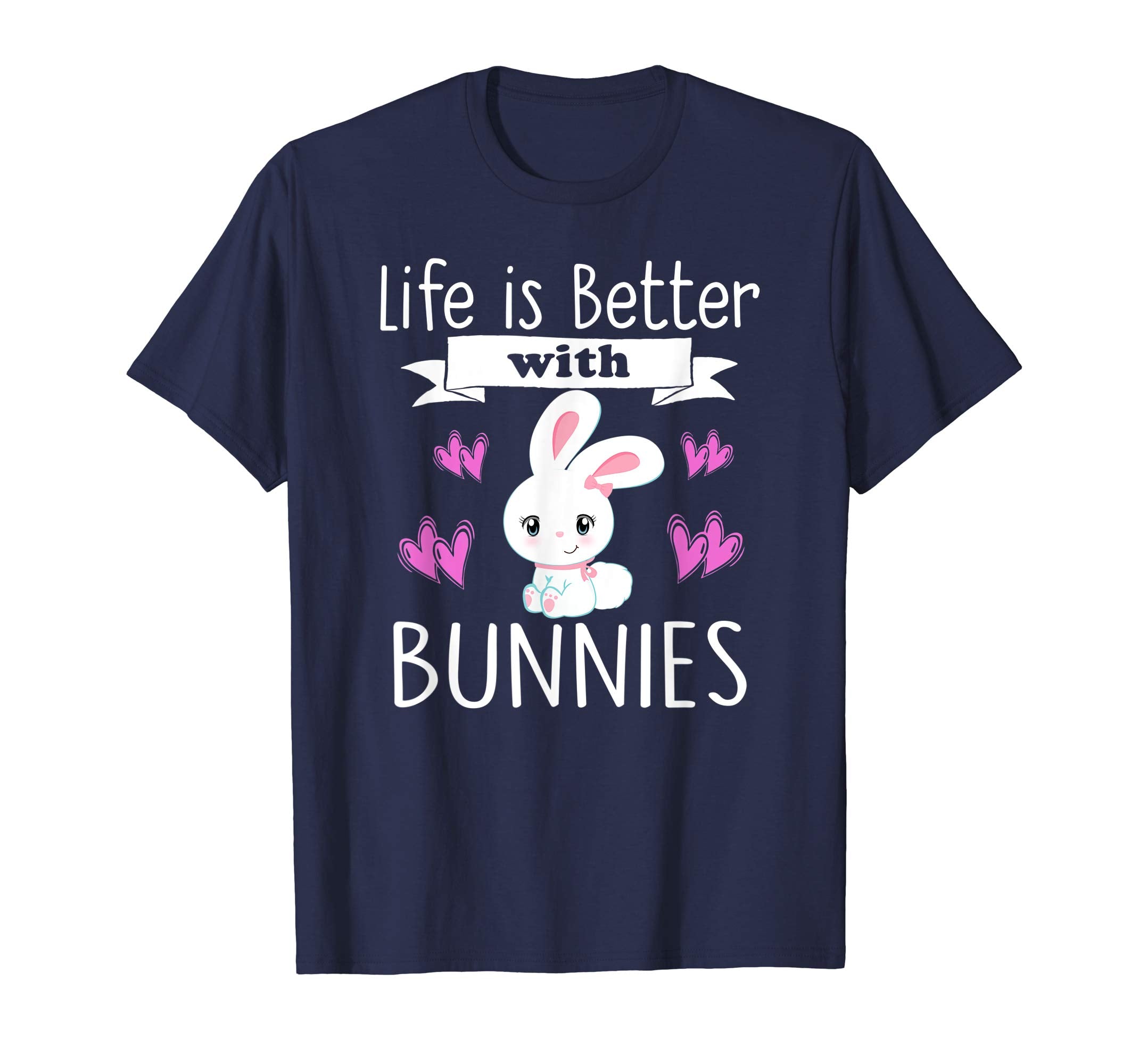 Bunny T-Shirt Girls LIFE IS BETTER WITH BUNNIES Easter Gift