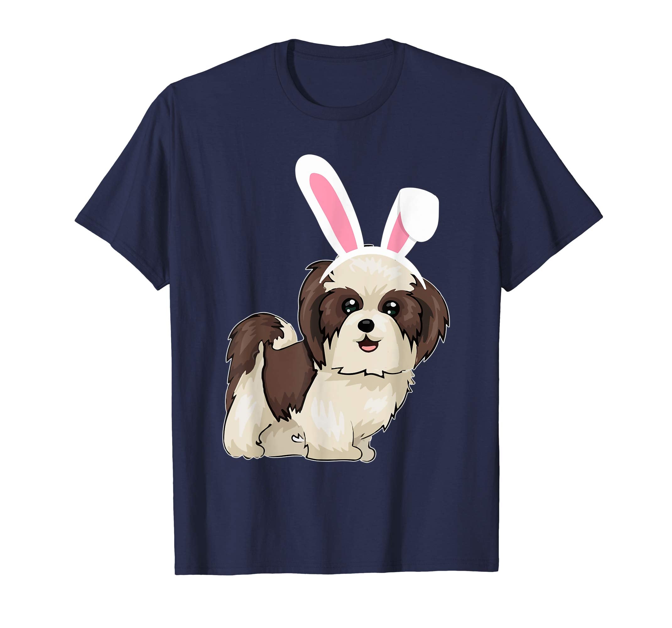 Shitzu Dog With Bunny Rabbit Hat Easter Happy Day Shirt