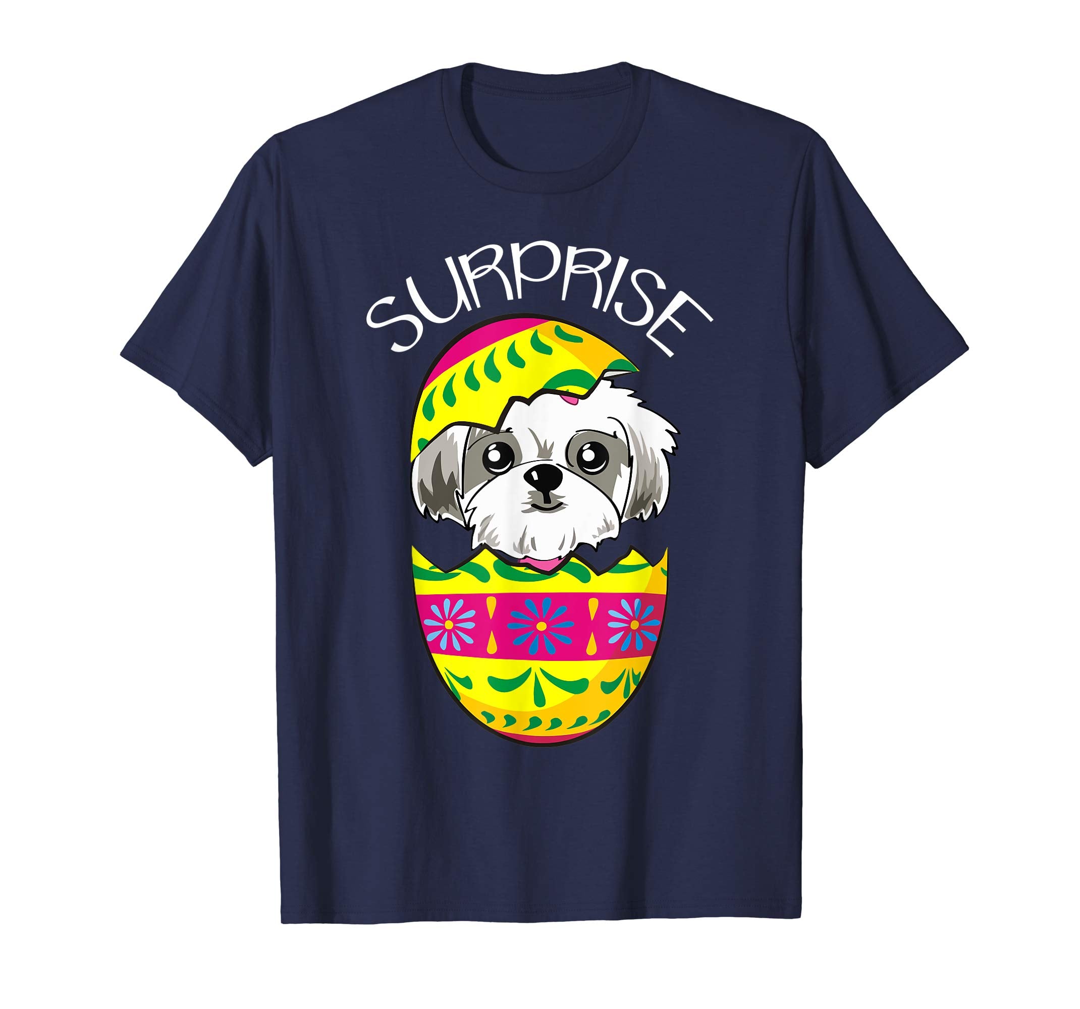 Funny Cute Puppy Shih Tzu Hatches Easter Egg Easter T-Shirt