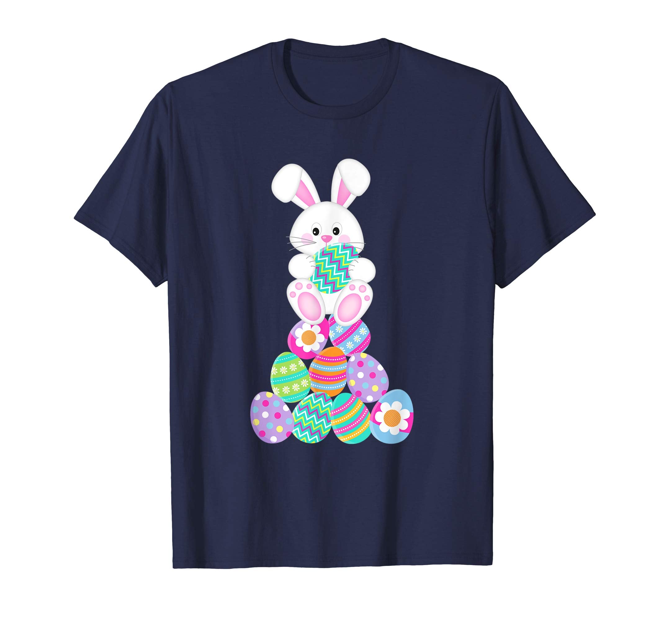 Happy Easter Shirt Cute Bunny &amp; Colorful Eggs Easter Gift