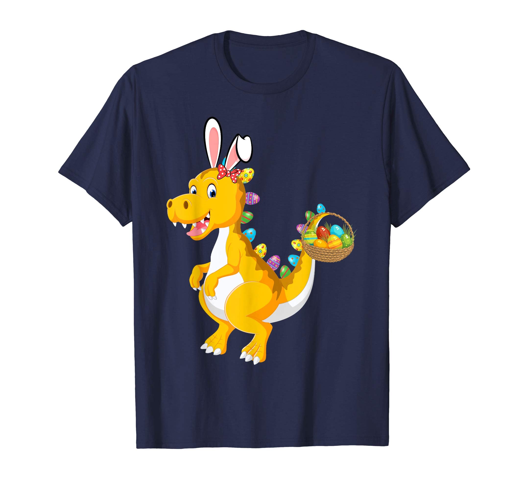Funny Dinosaur T-rex Bunny with Eggs Easter T shirt