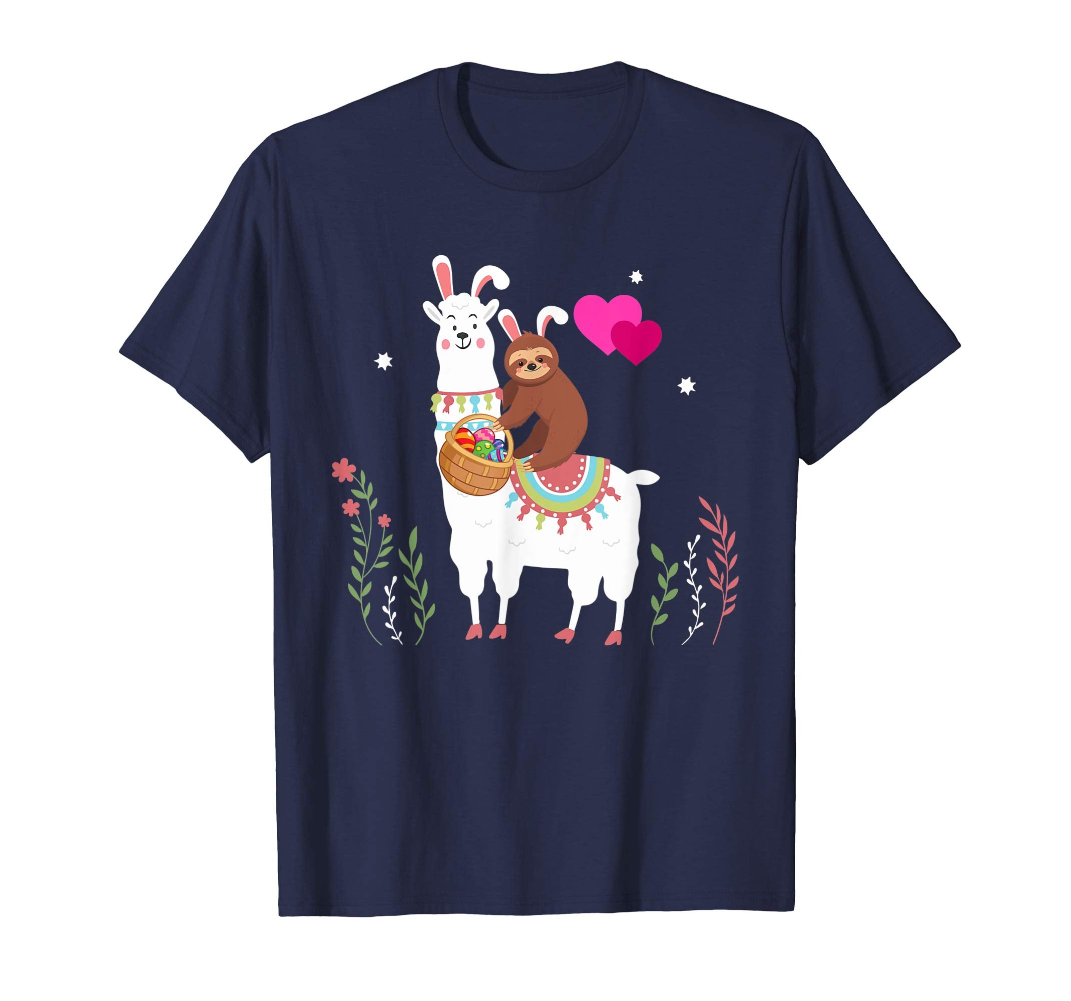Sloth Riding Llama-Funny Sloth Easter Eggs Shirt Gift