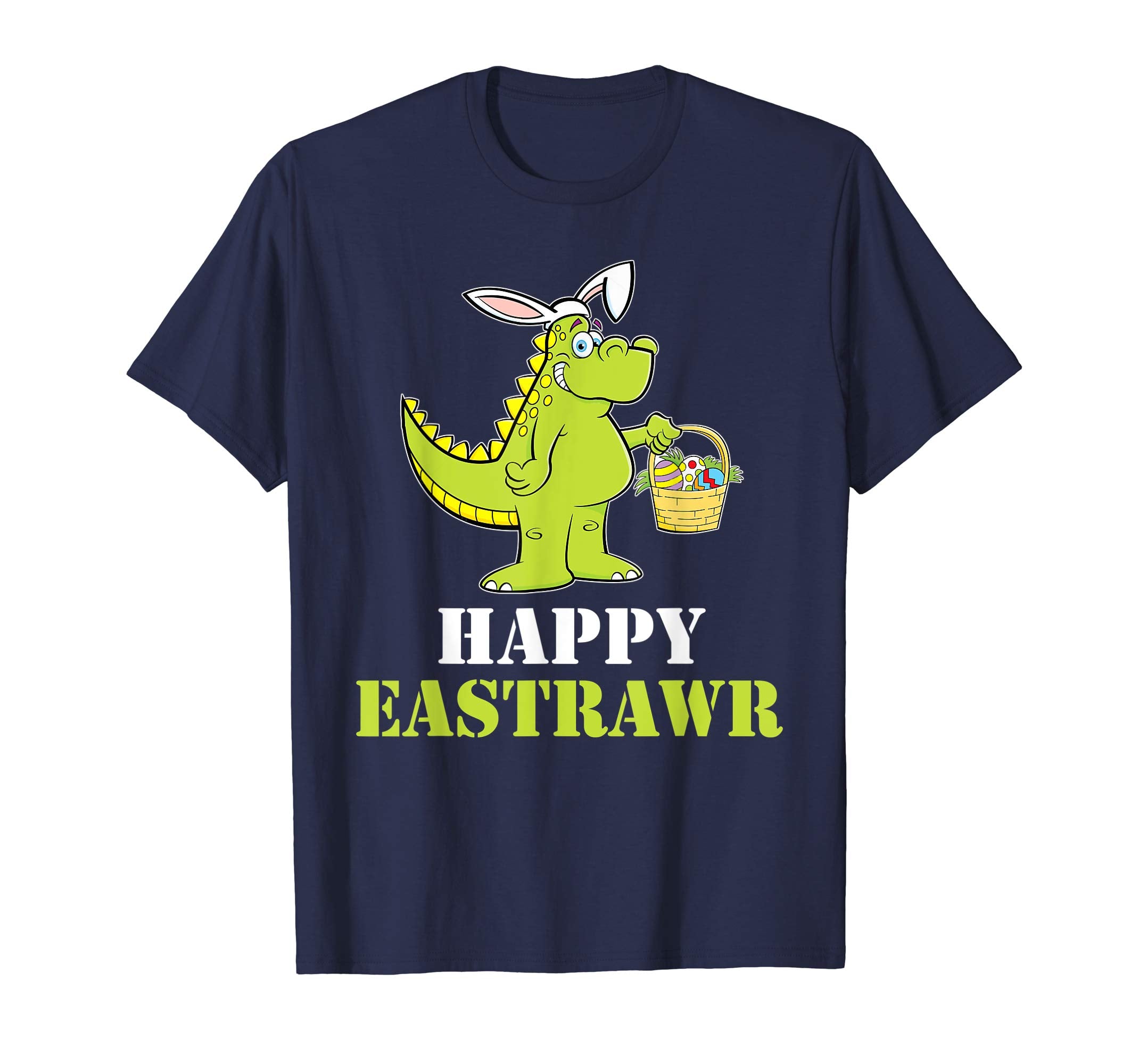 Happy Easter Bunny T-Rex Tee Dino Eggs Basket T-Shirts Gift