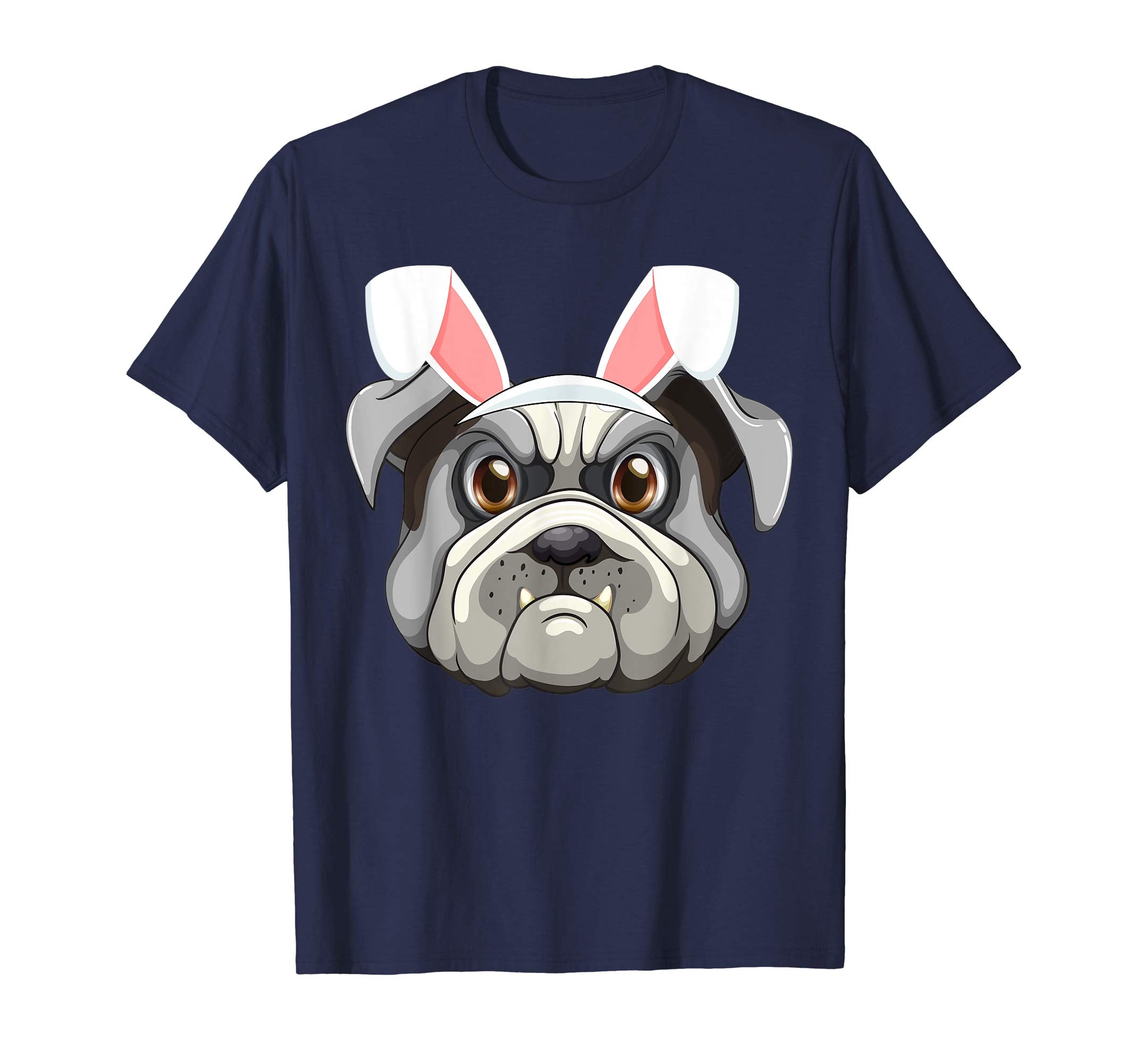 Cute Bulldog with Easter Bunny Ears Dog T-Shirt