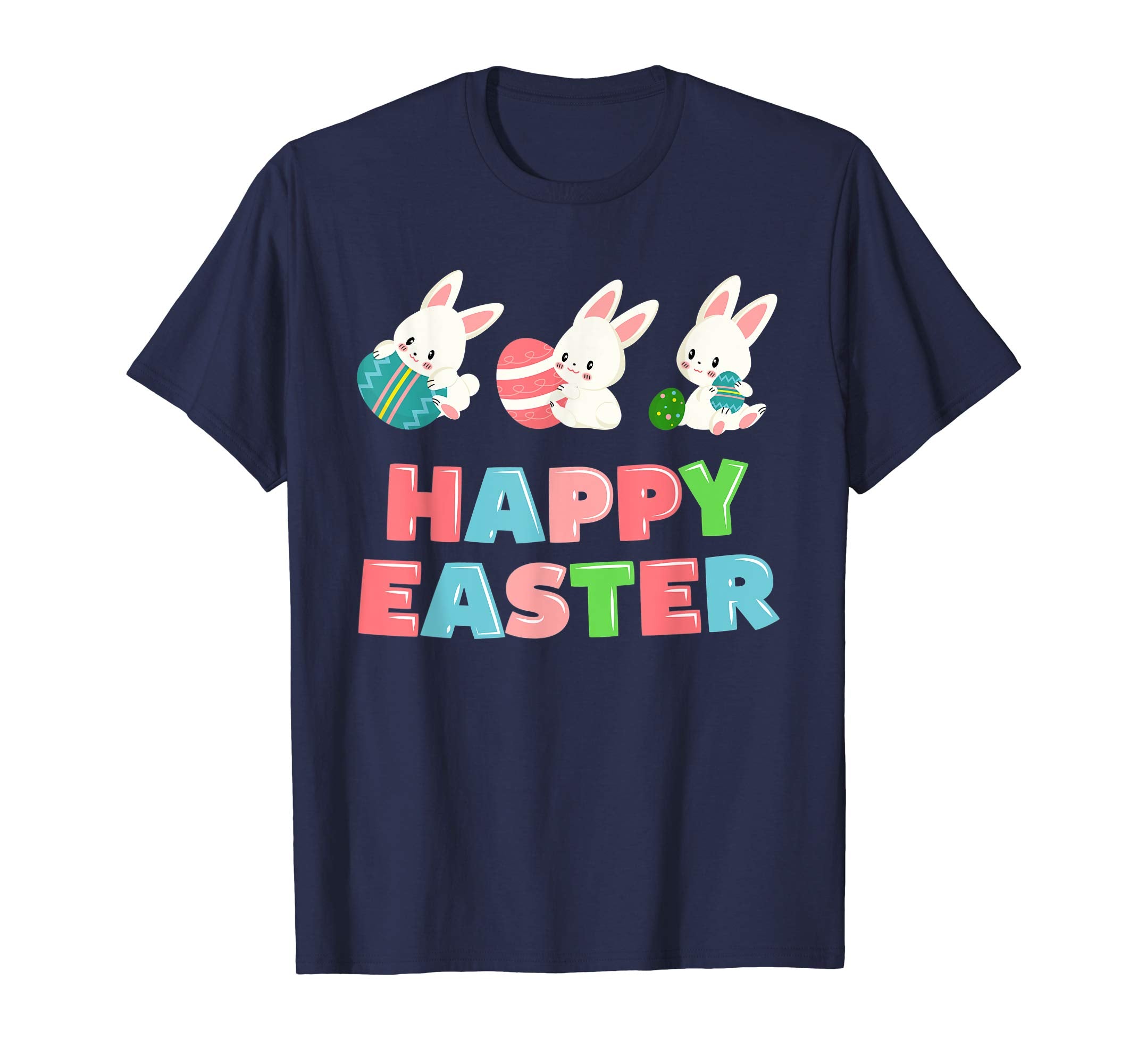 Happy Easter Shirt For Boys Girls Women Men Colorful Eggs