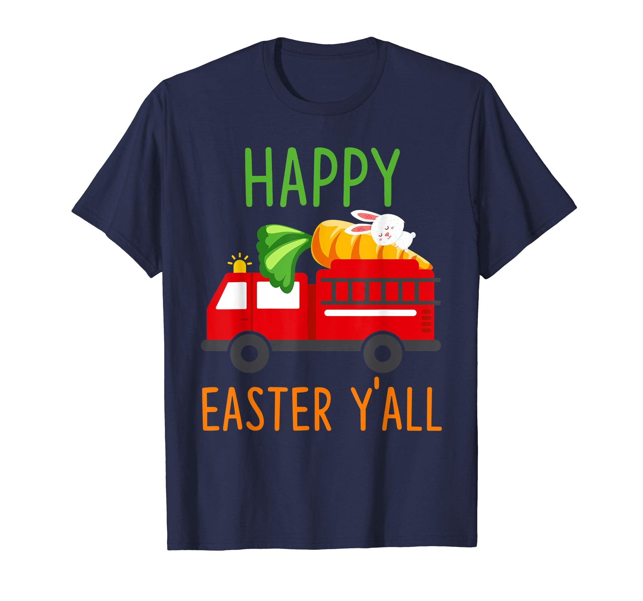 Firefighter-Truck Happy-Easter-Y'all T-shirt