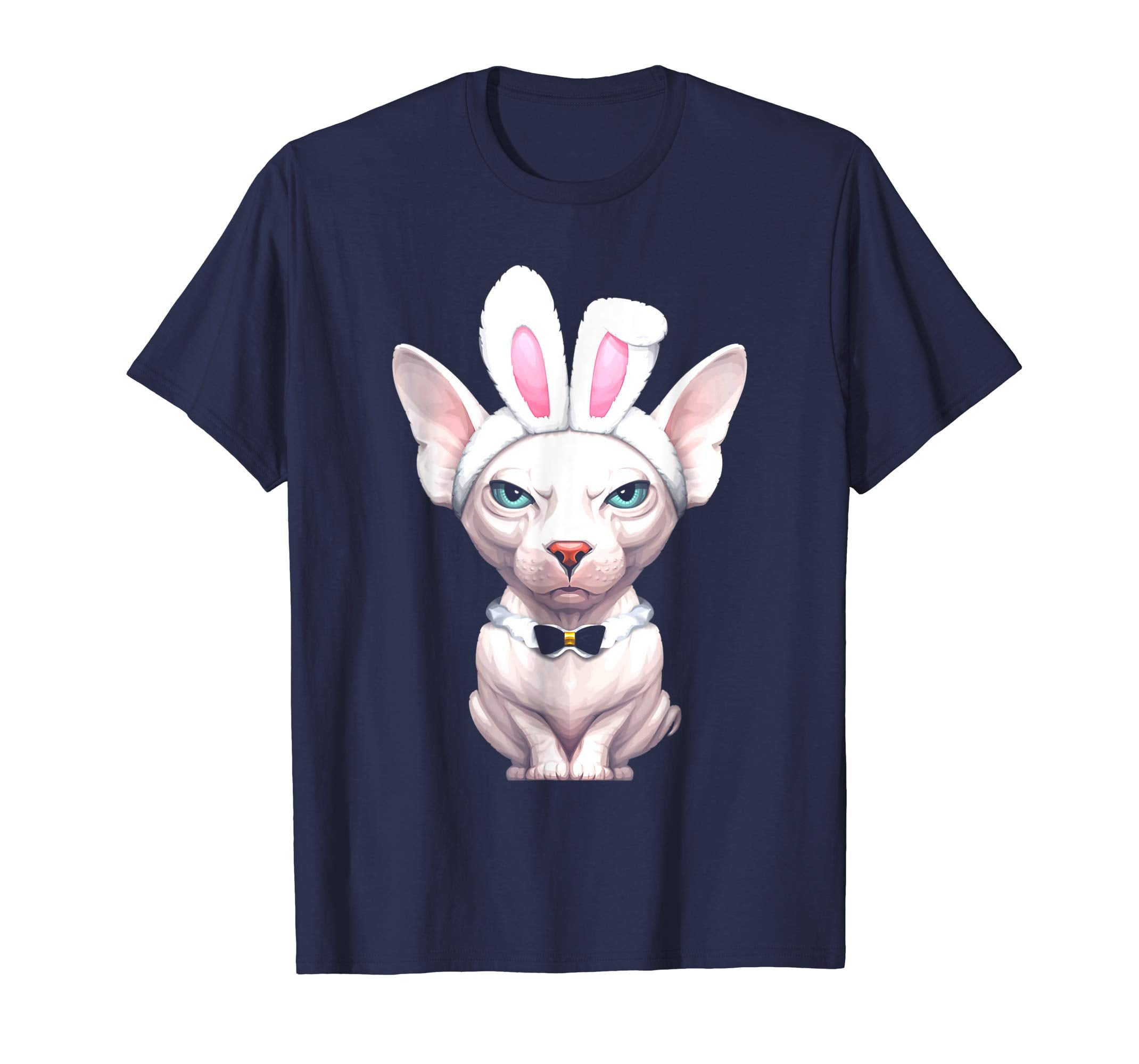 White Sphynx Cat in the Easter Bunny Costume T-Shirt