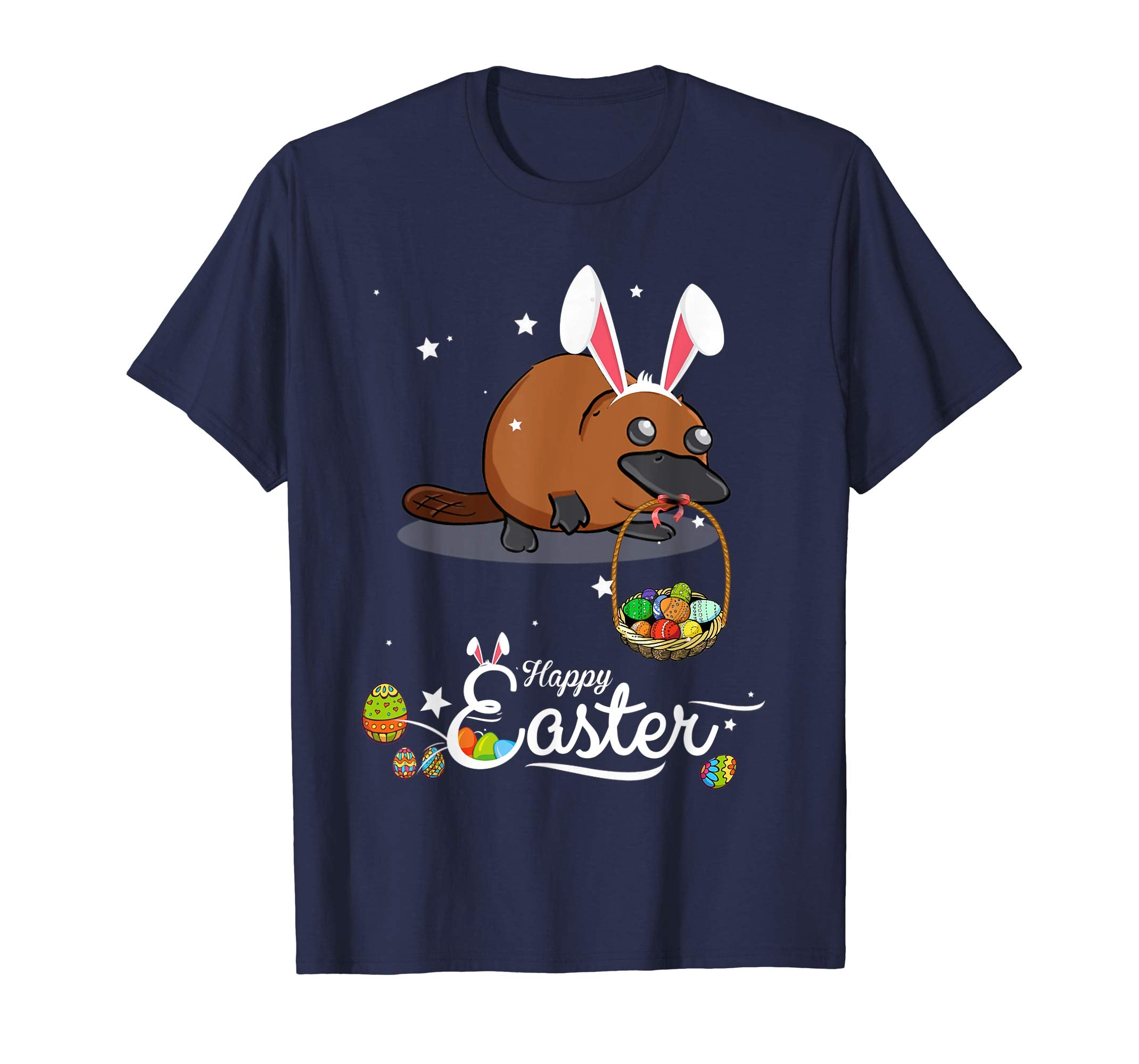 Cute Easter Platypus with Bunny Ears and Eggs T Shirt