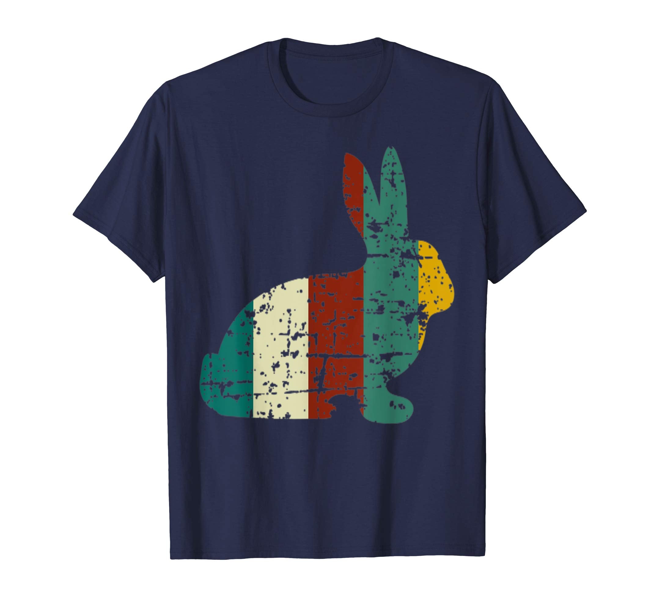 Easter Rabbit Distressed Vintage Bunny Silhouette T-Shirt