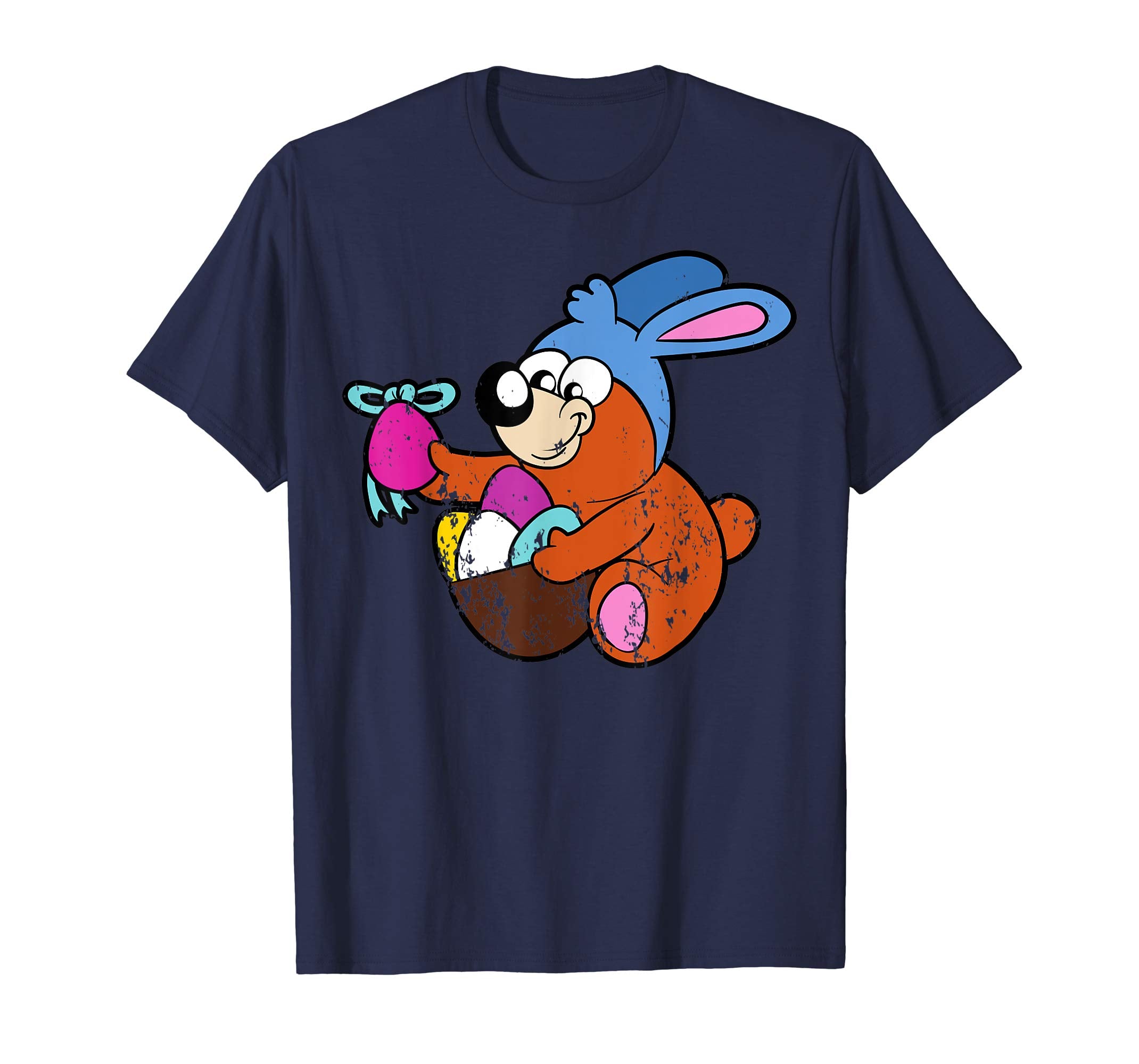Retro Vintage Grunge Funny Cute Easter Bunny Egg Fun T-Shirt