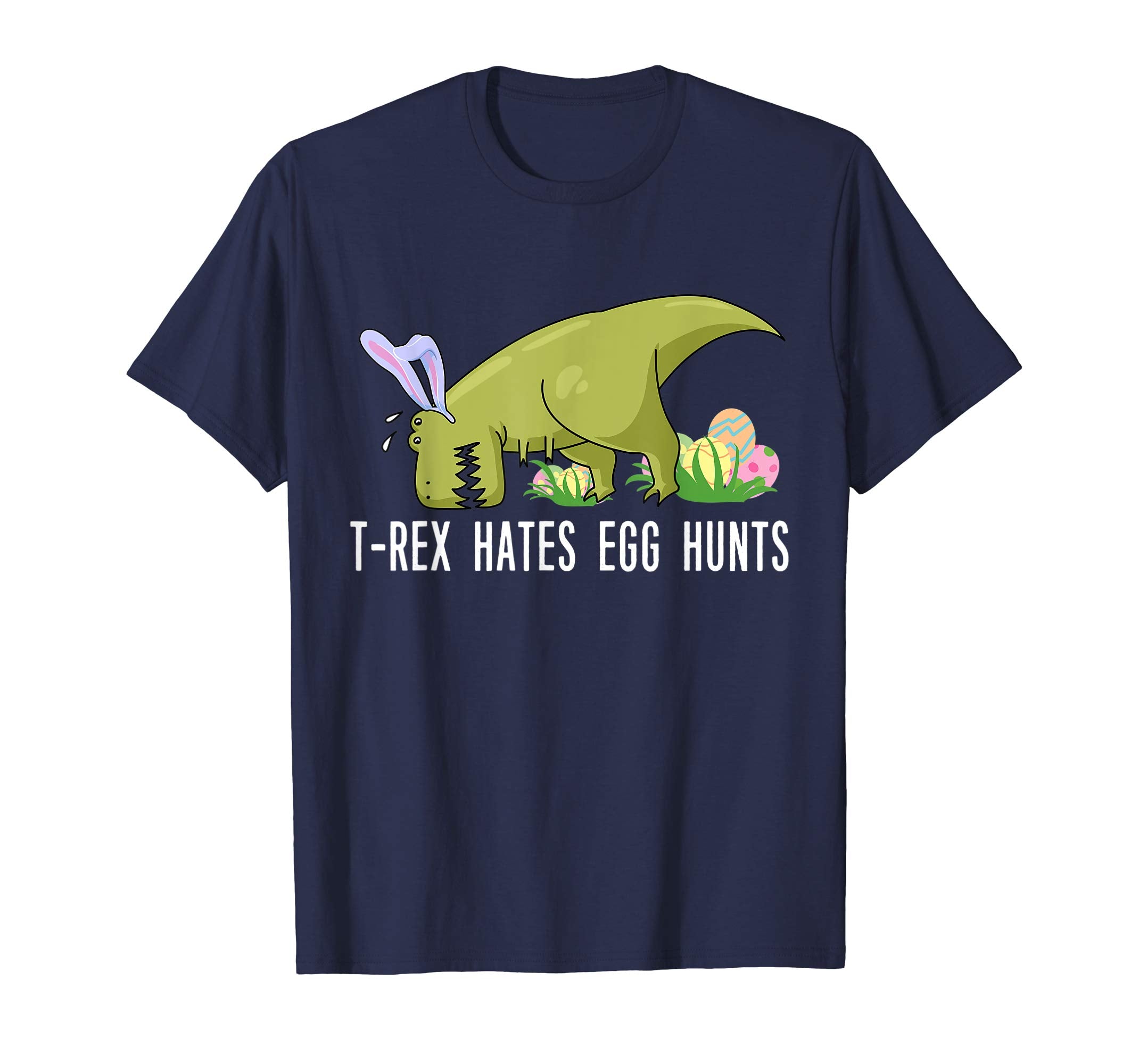 Funny Dinosaur Easter Bunny T Shirt T-Rex Gift for Boy Girl