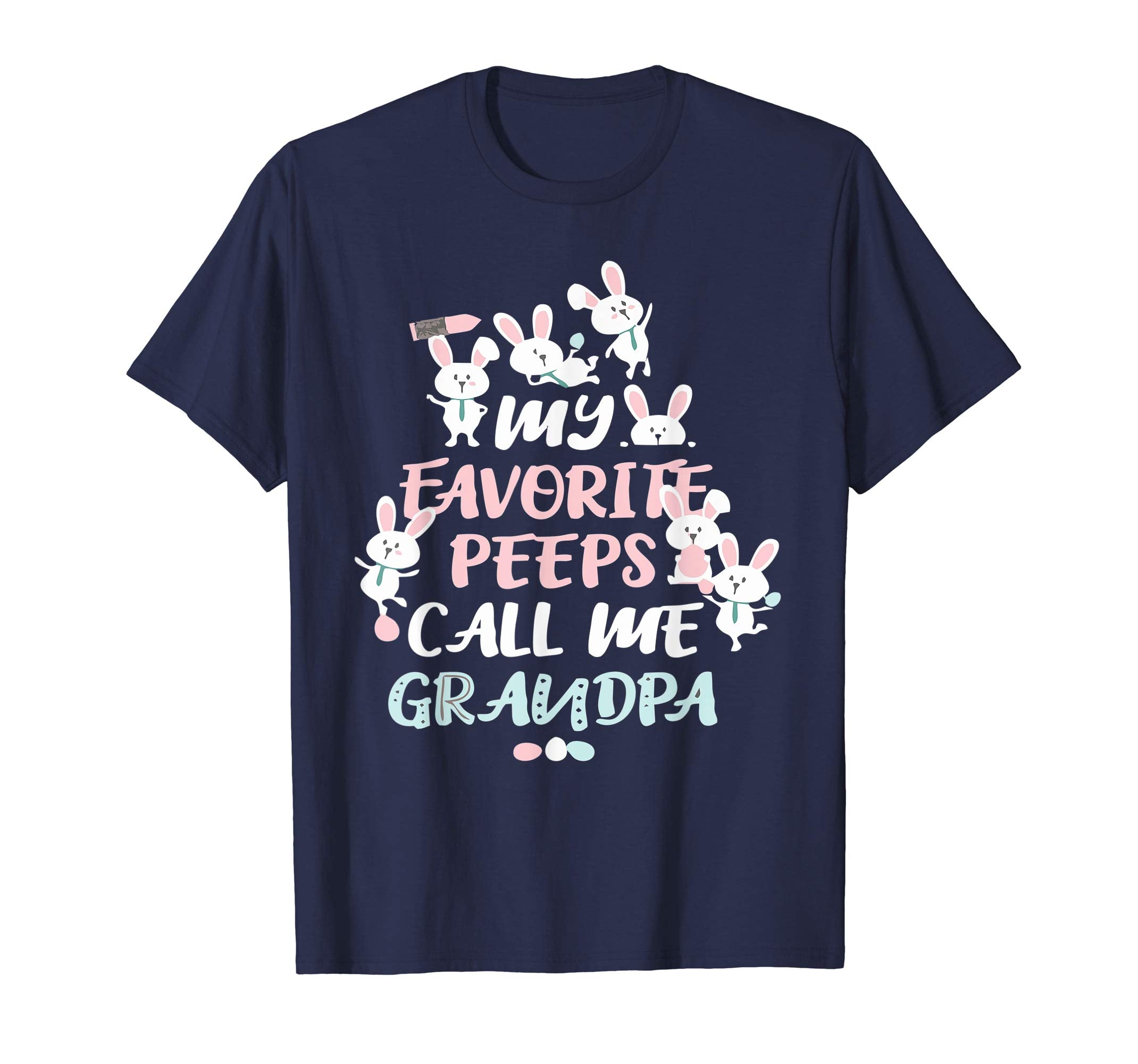 Mens My Favorite Peeps Call Me Grandpa Easter Bunny T Shirt