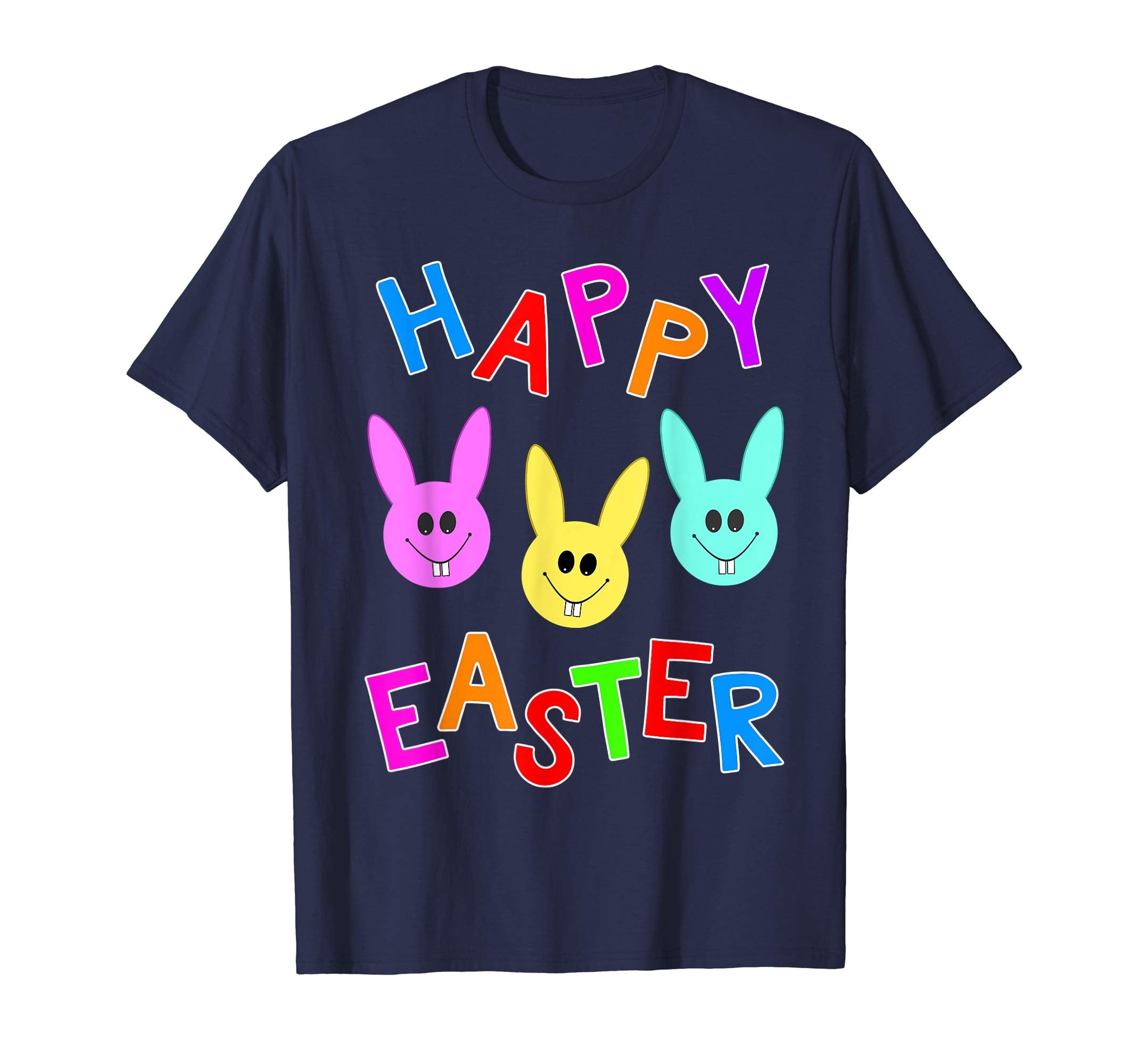 Happy Easter T shirt Cute Bunnies Colorful Bunny Boys Girls