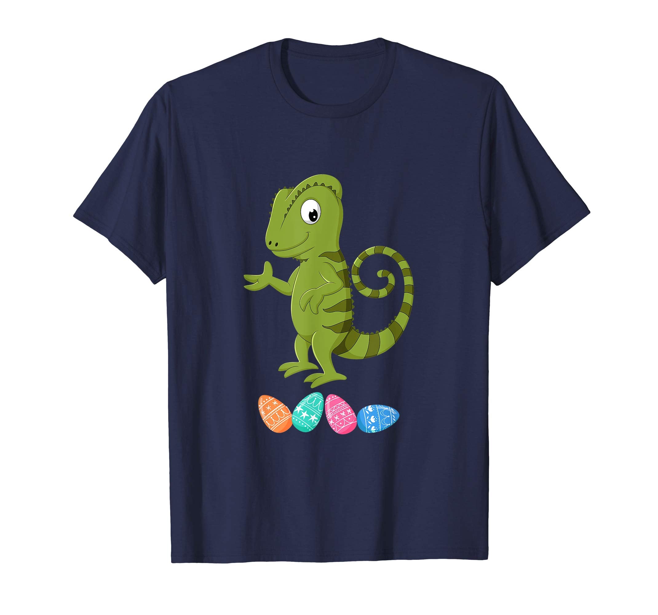 Funny Easter Chameleon With Bunny Ears And Eggs T Shirt