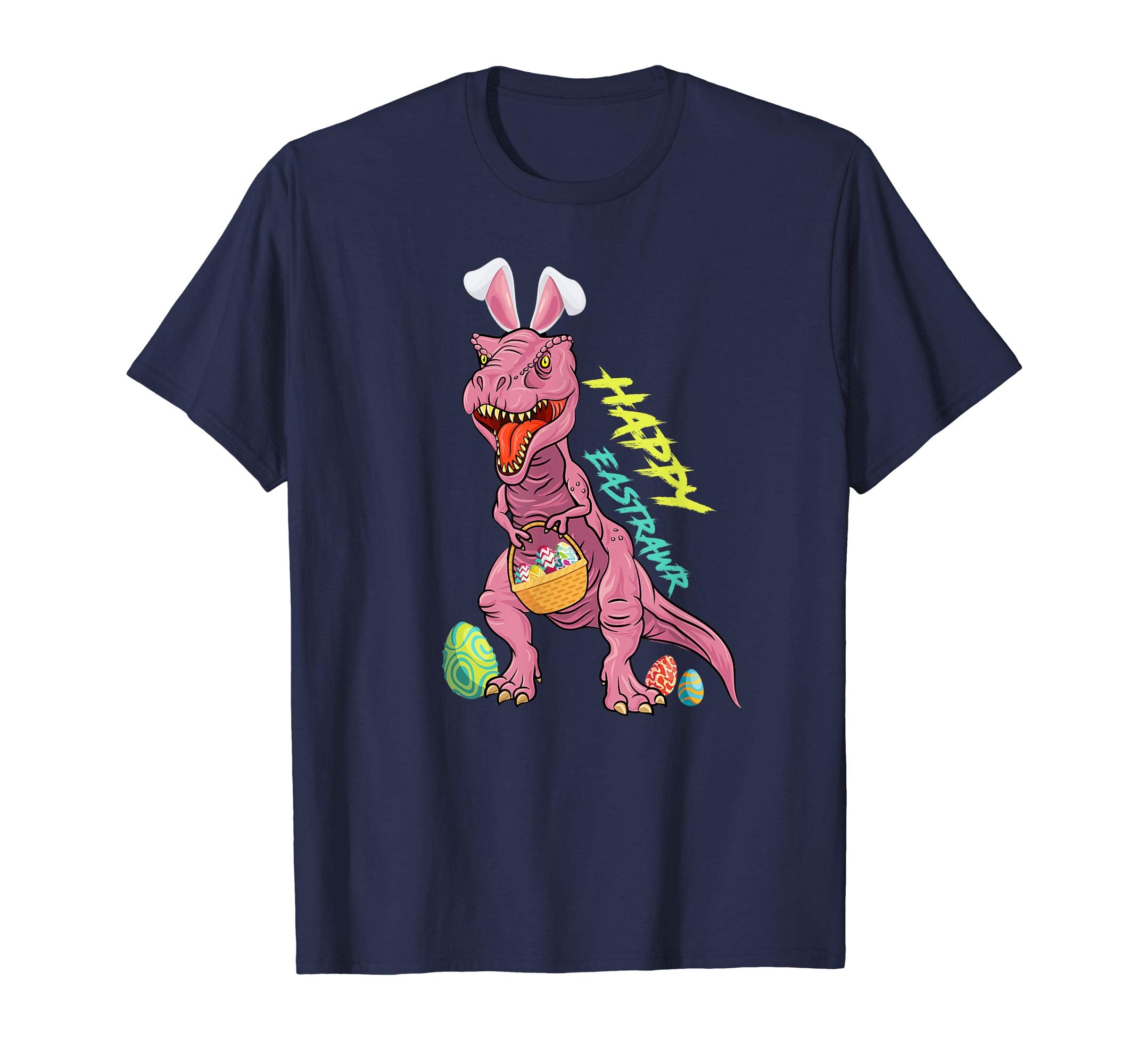 Pink T Rex Dinosaur Easter Bunny Egg Tshirt Happy Easter