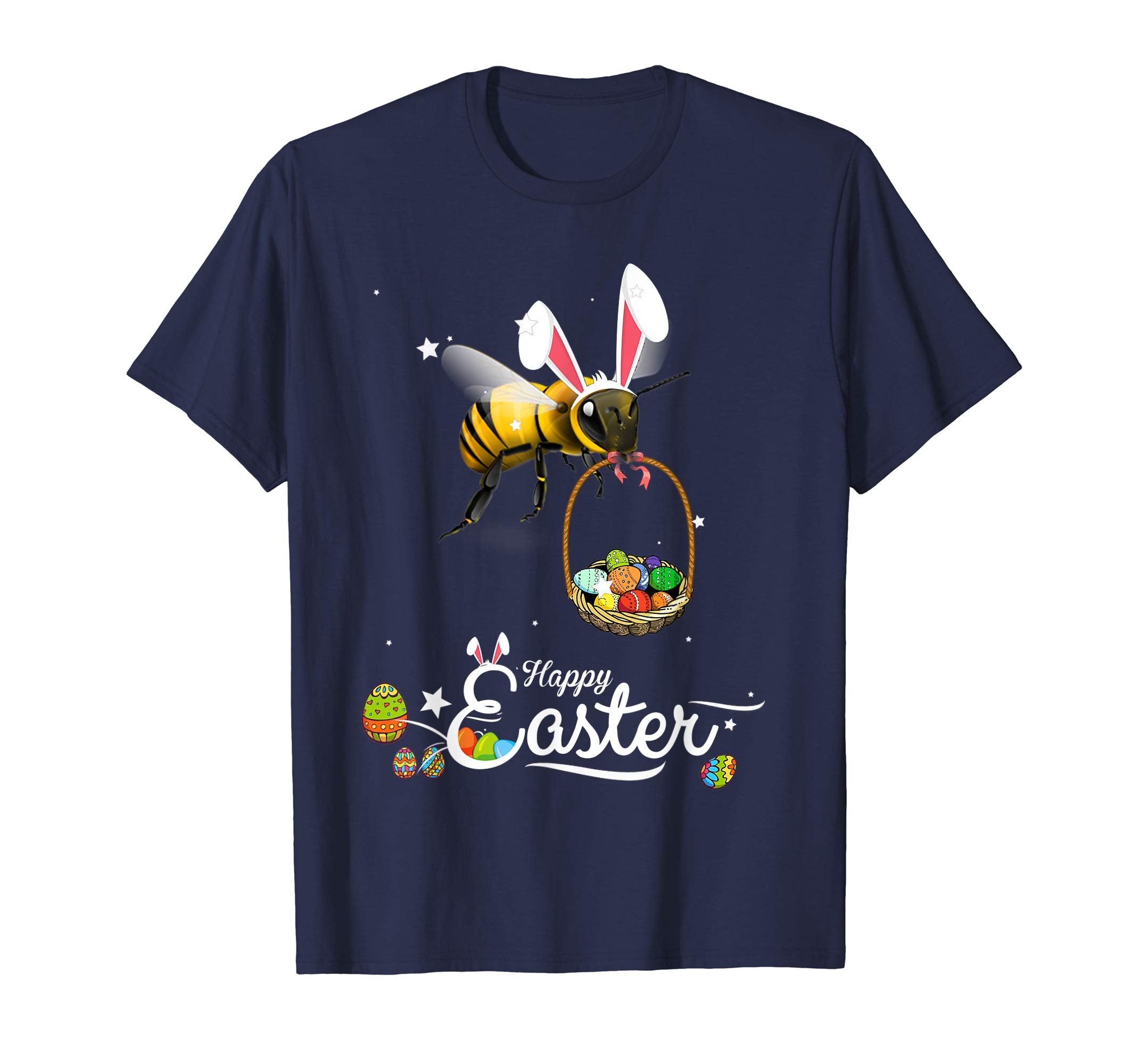 Cute Easter Bee with Bunny Ears and Eggs T Shirt