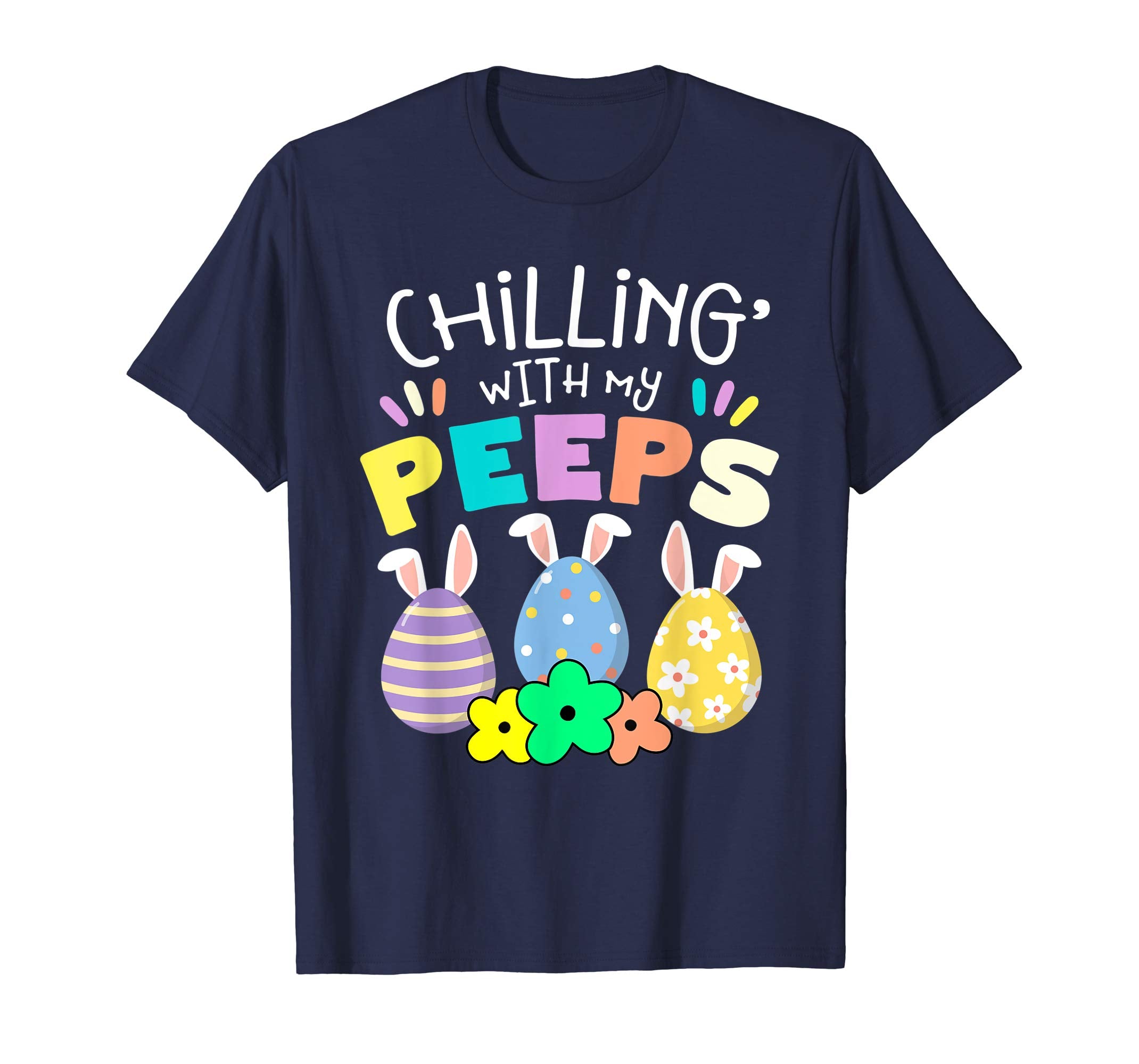 Chillin With My Peeps Happy Easter Kids Boys Girls T Shirt