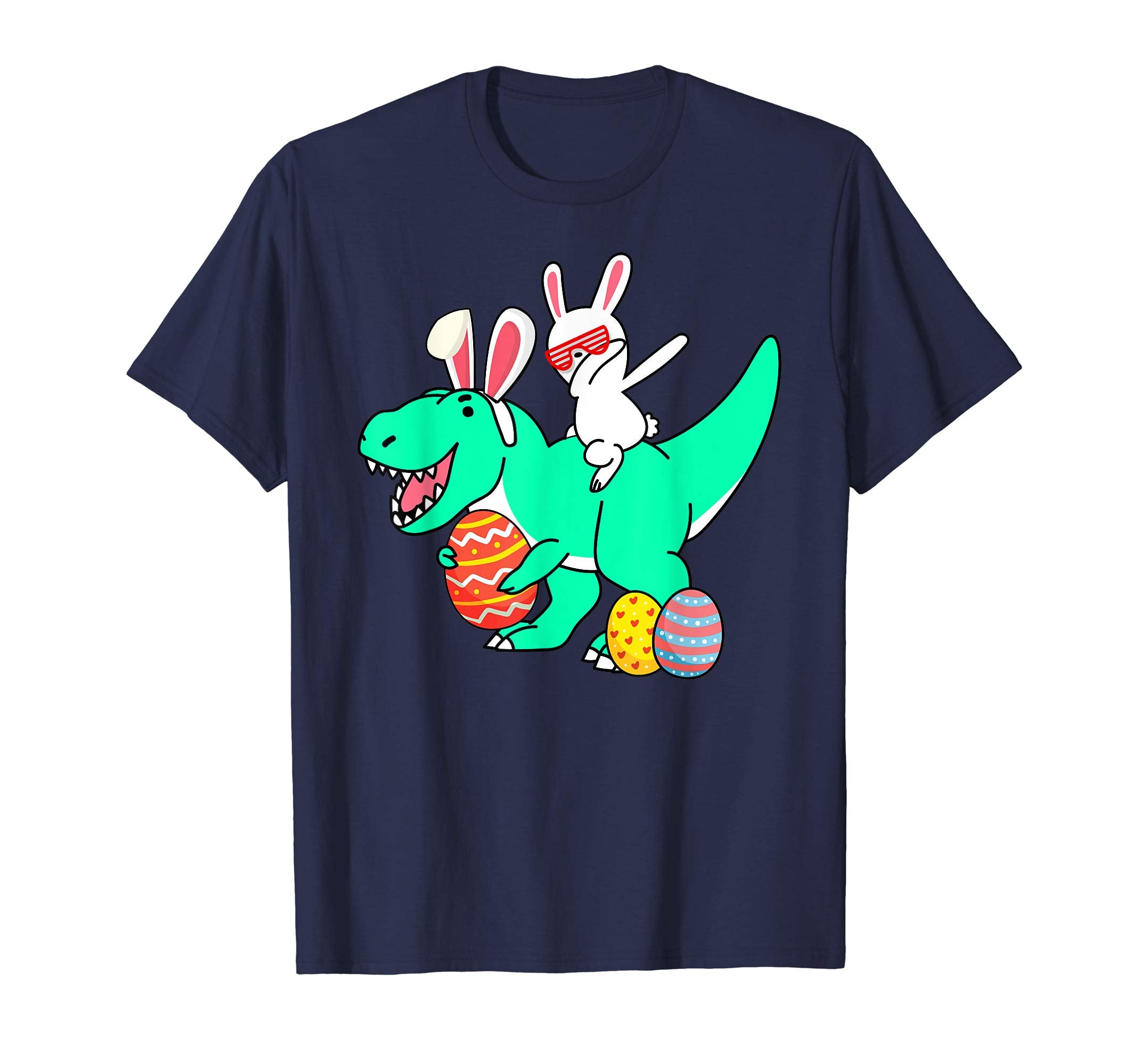 Easter Bunny Riding T Rex Dinosaur Dabbing Easter Egg Shirt