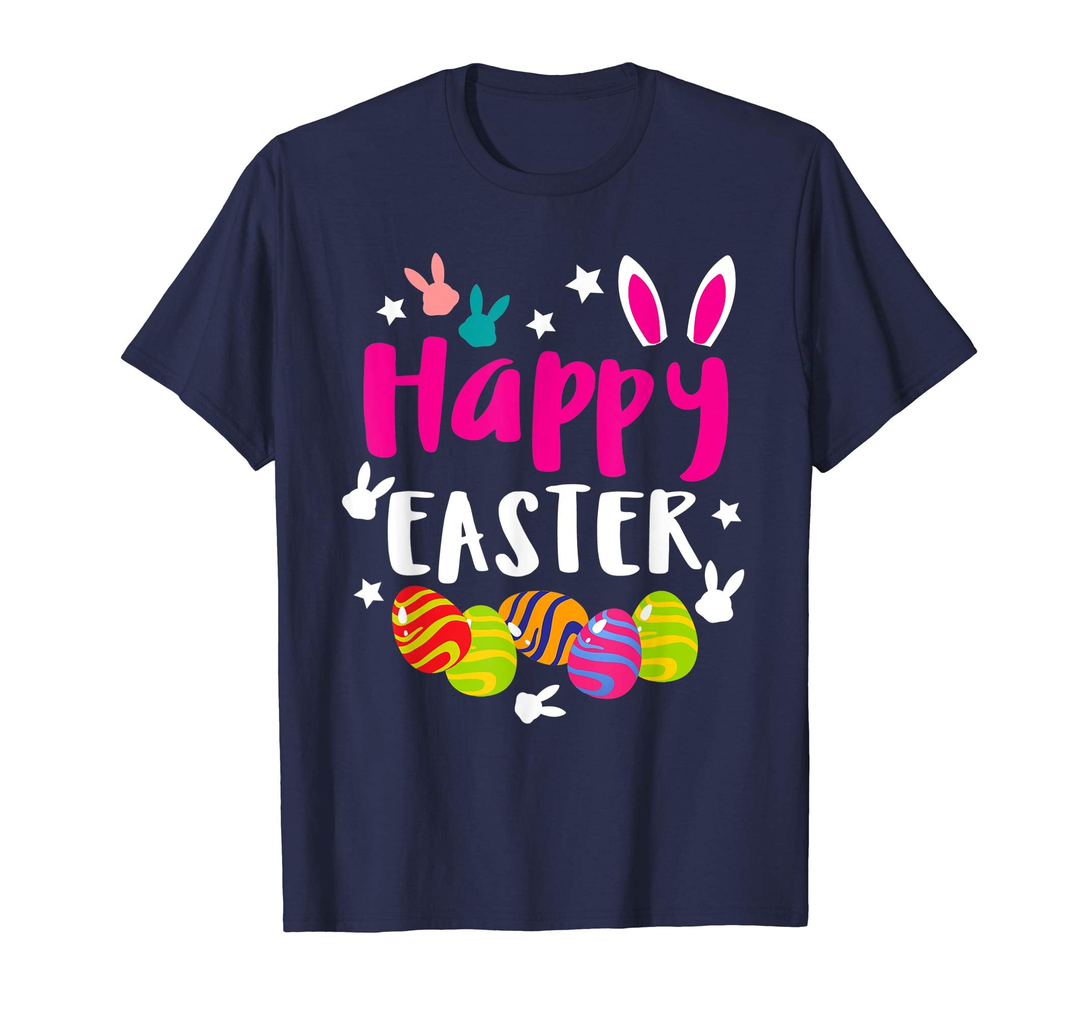 Happy Easter T shirt with Easter Bunny Eggs Tee Gift Kids