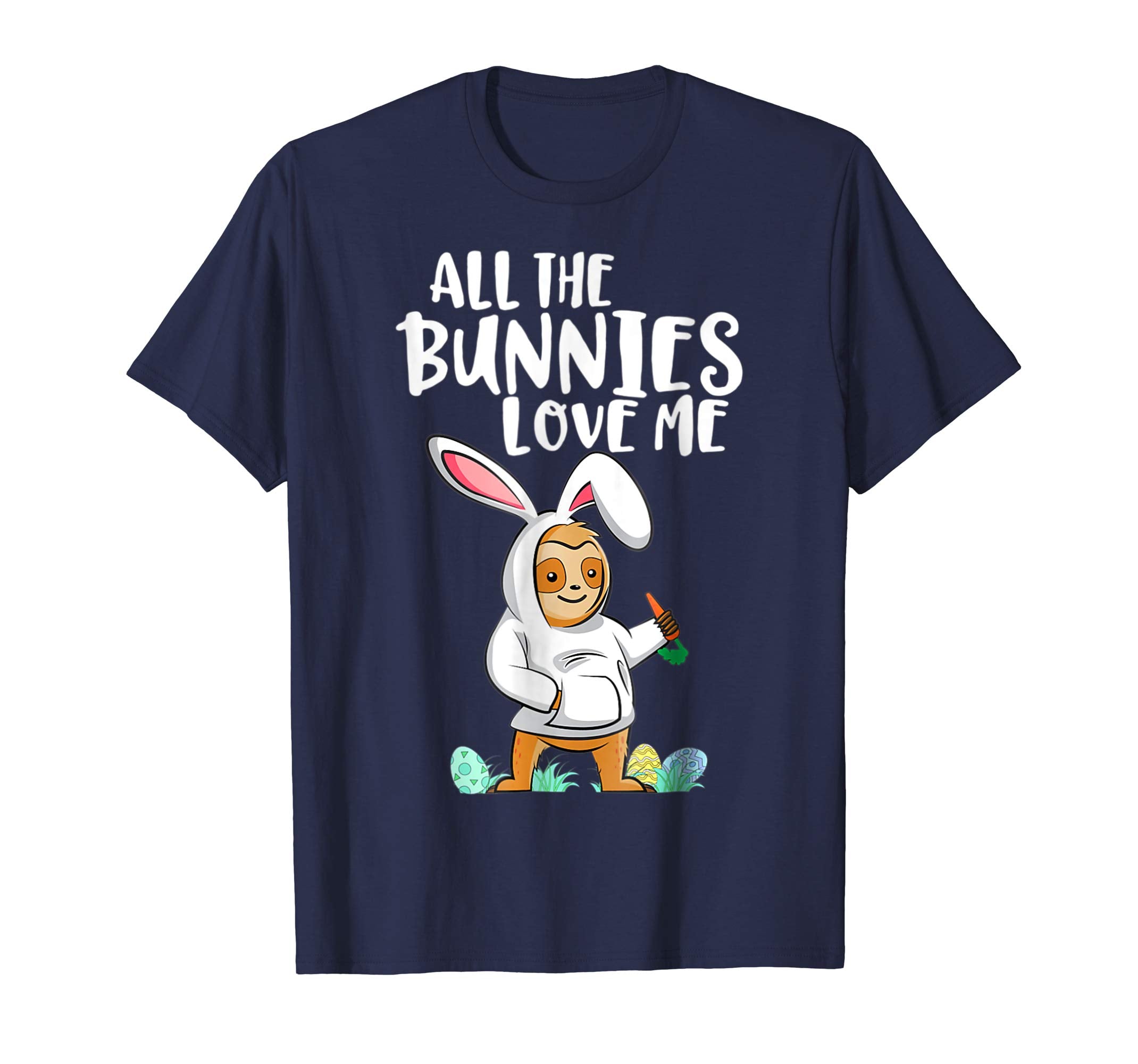 Sloth Easter Bunny Ears Gift Easter Fools Day T Shirt Women