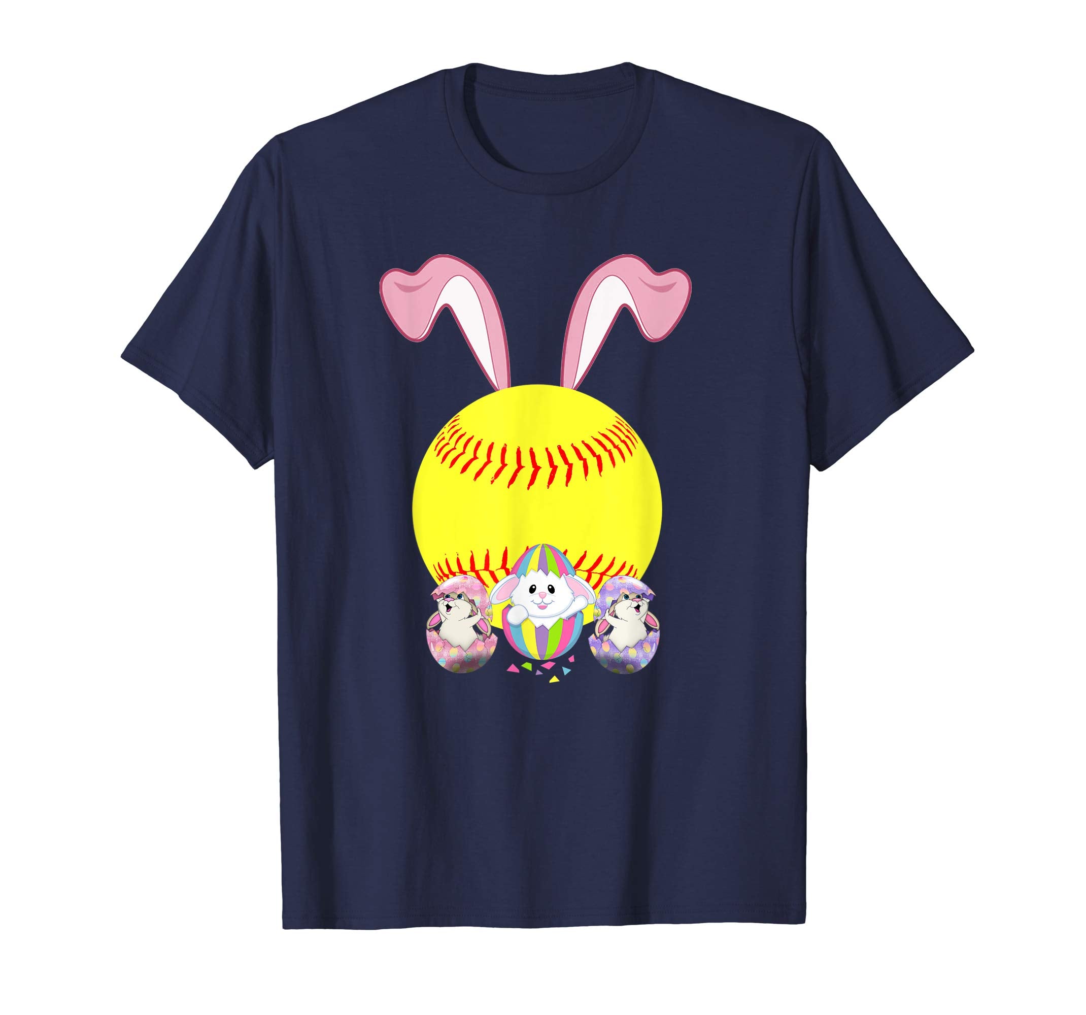 Softball Easter Bunny Egg T-Shirt Funny For Men Women