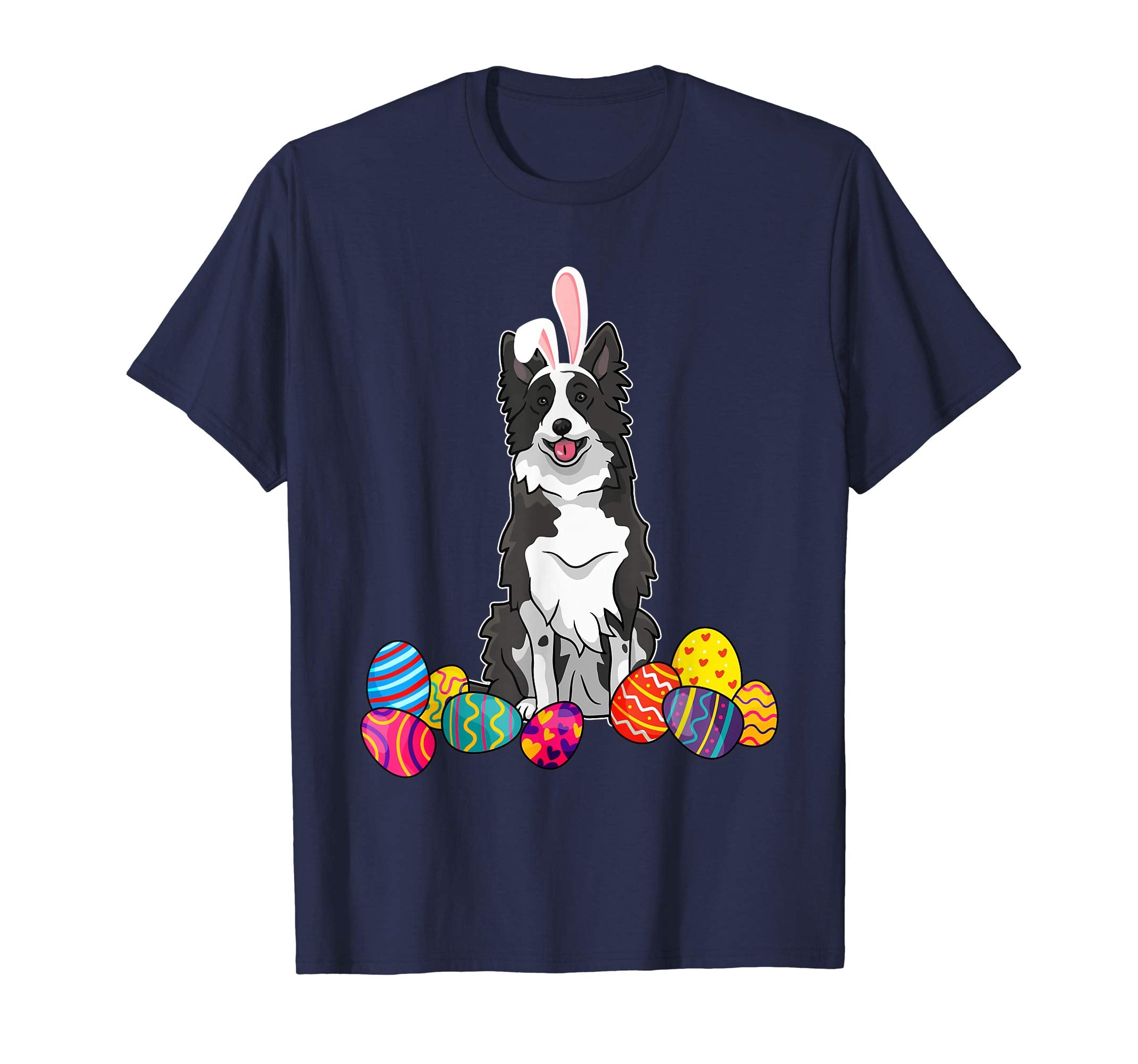 Border Colie Bunny Ear With Egg Easter Easter Day Shirt