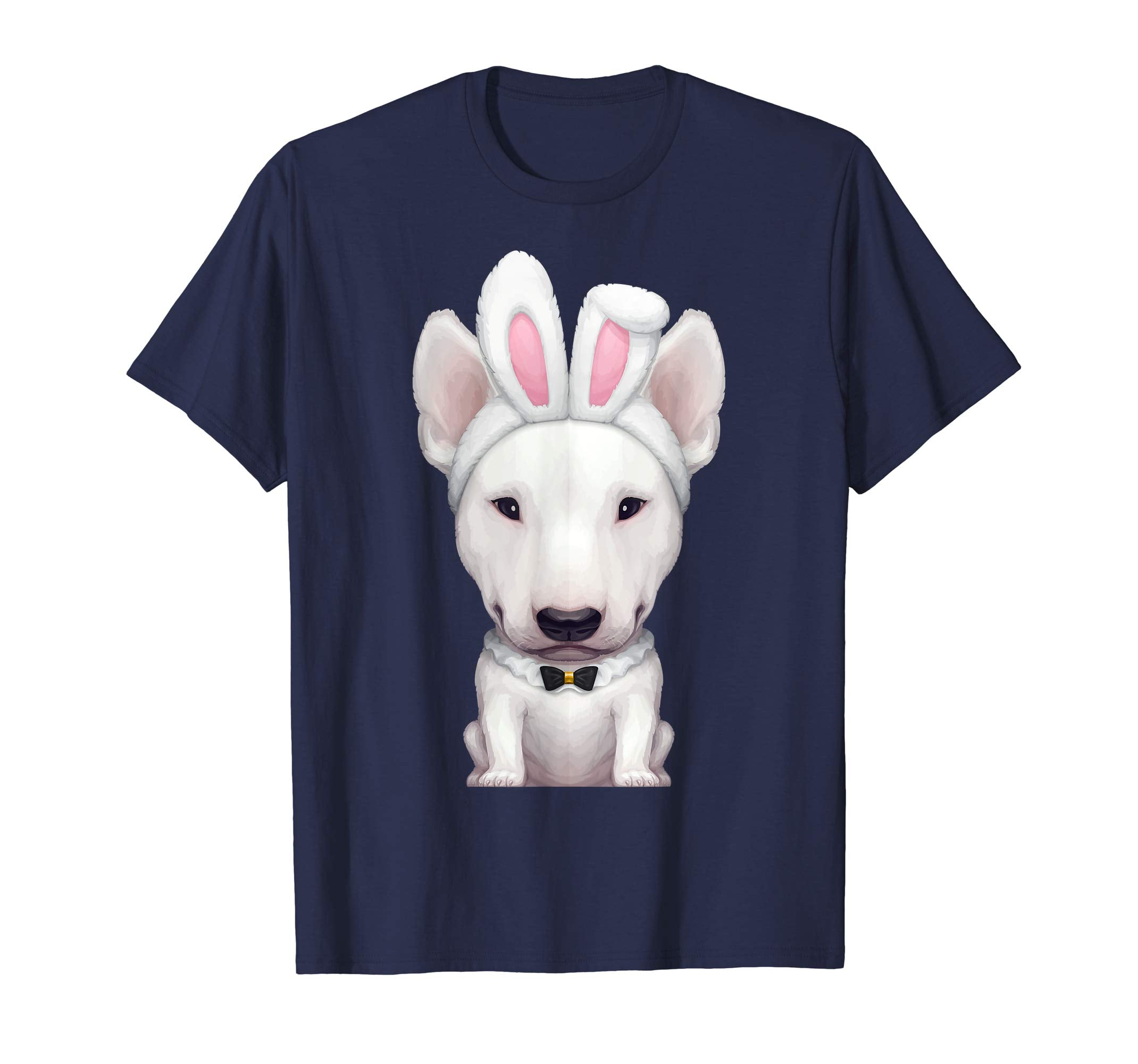 White English Bull Terrier in Easter Bunny Costume T-Shirt