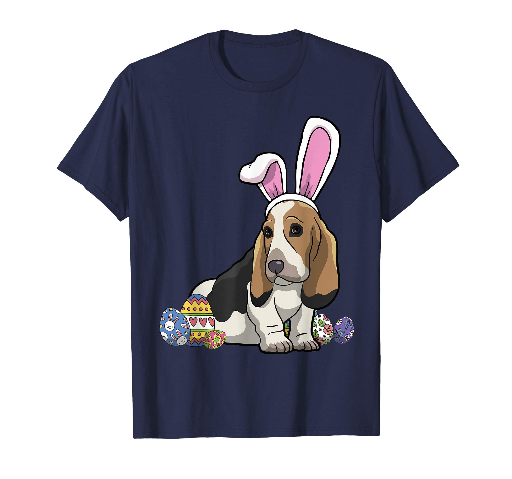 Basset Hound Dressed As Easter Bunny With Rabbit Ears Shirt